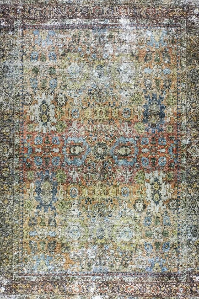 Karmila Rug Oushak Earth Tones Olive Turkish Rug