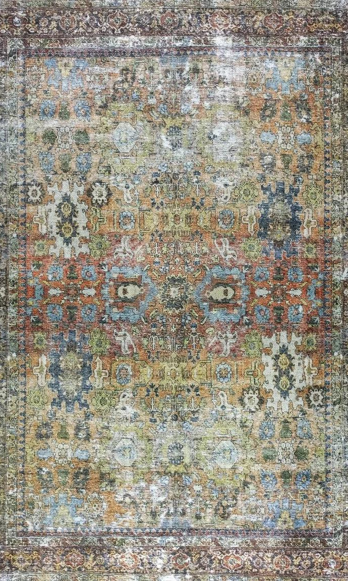 Karmila Rug Oushak Earth Tones Olive Turkish Rug