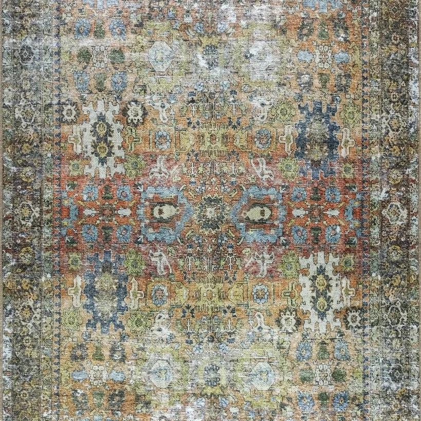 Karmila Rug Oushak Earth Tones Olive Turkish Rug