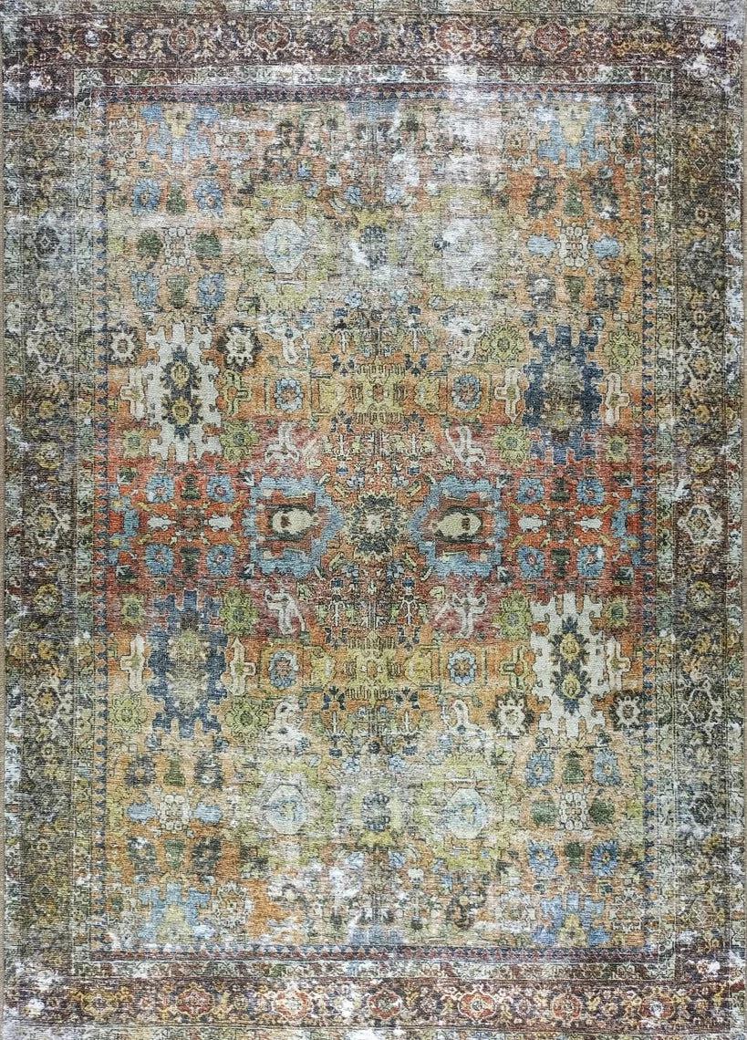 Karmila Rug Oushak Earth Tones Olive Turkish Rug