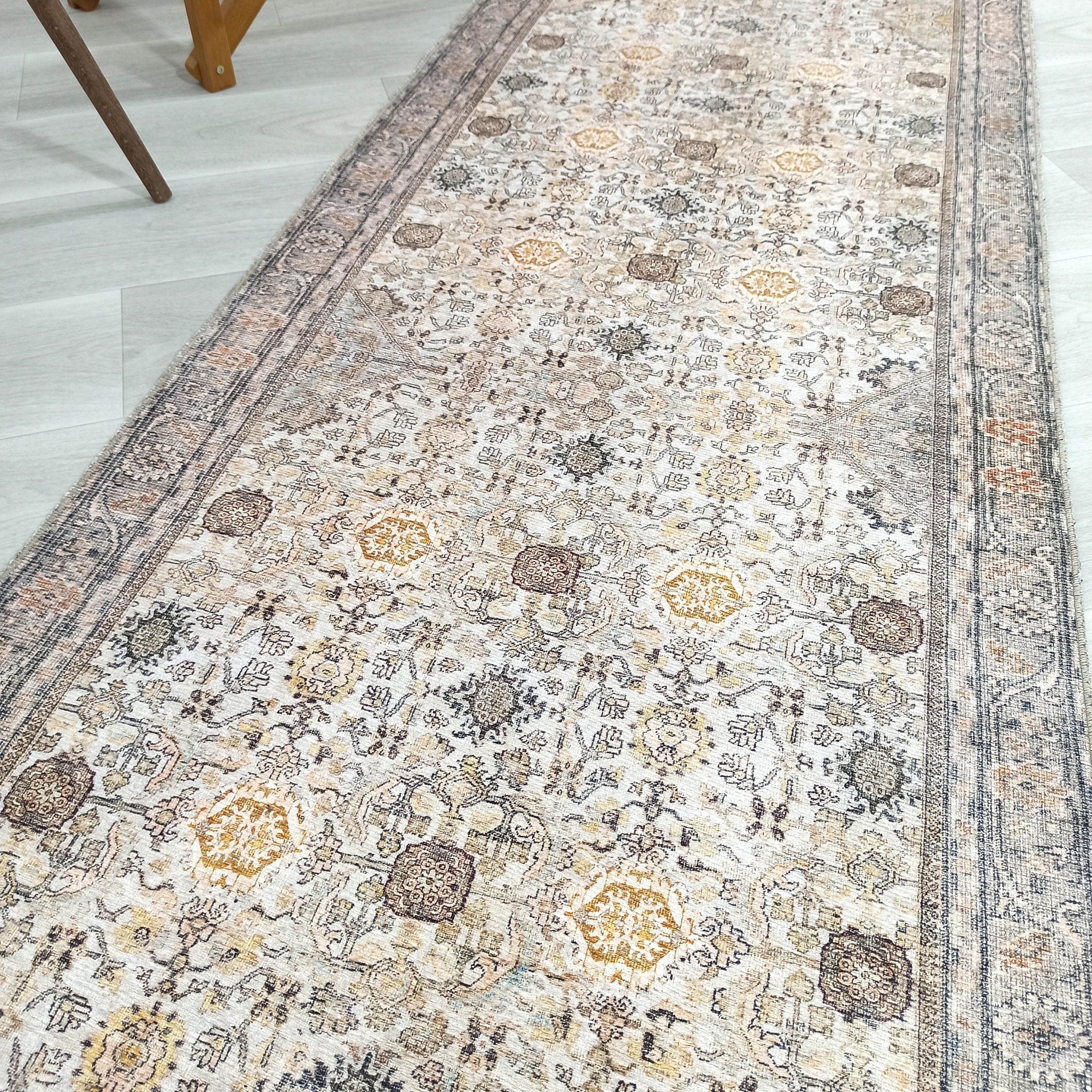 Karta Rug Turkish Vintage Beige Brown Floral Rug