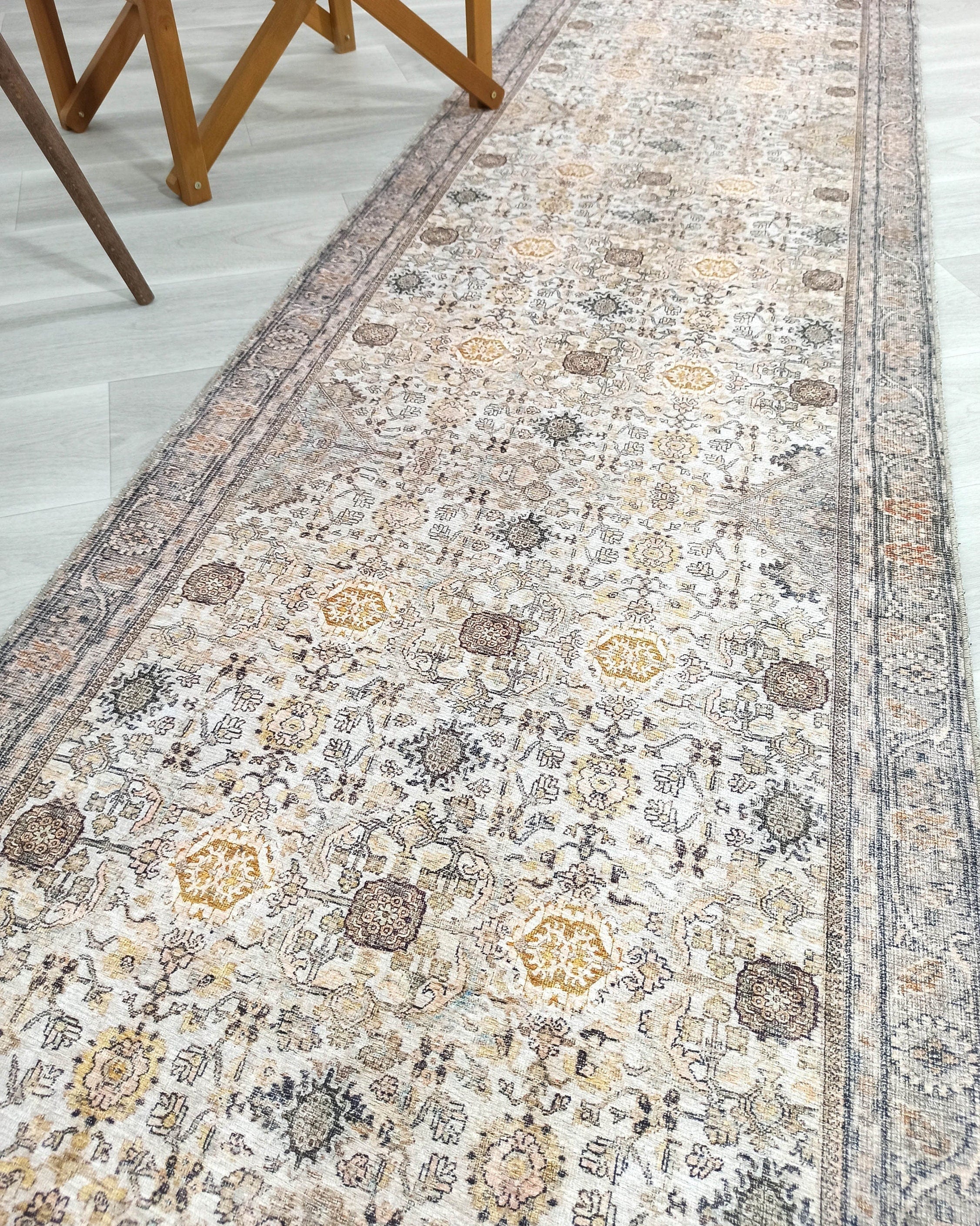 Karta Rug Turkish Vintage Beige Brown Floral Rug