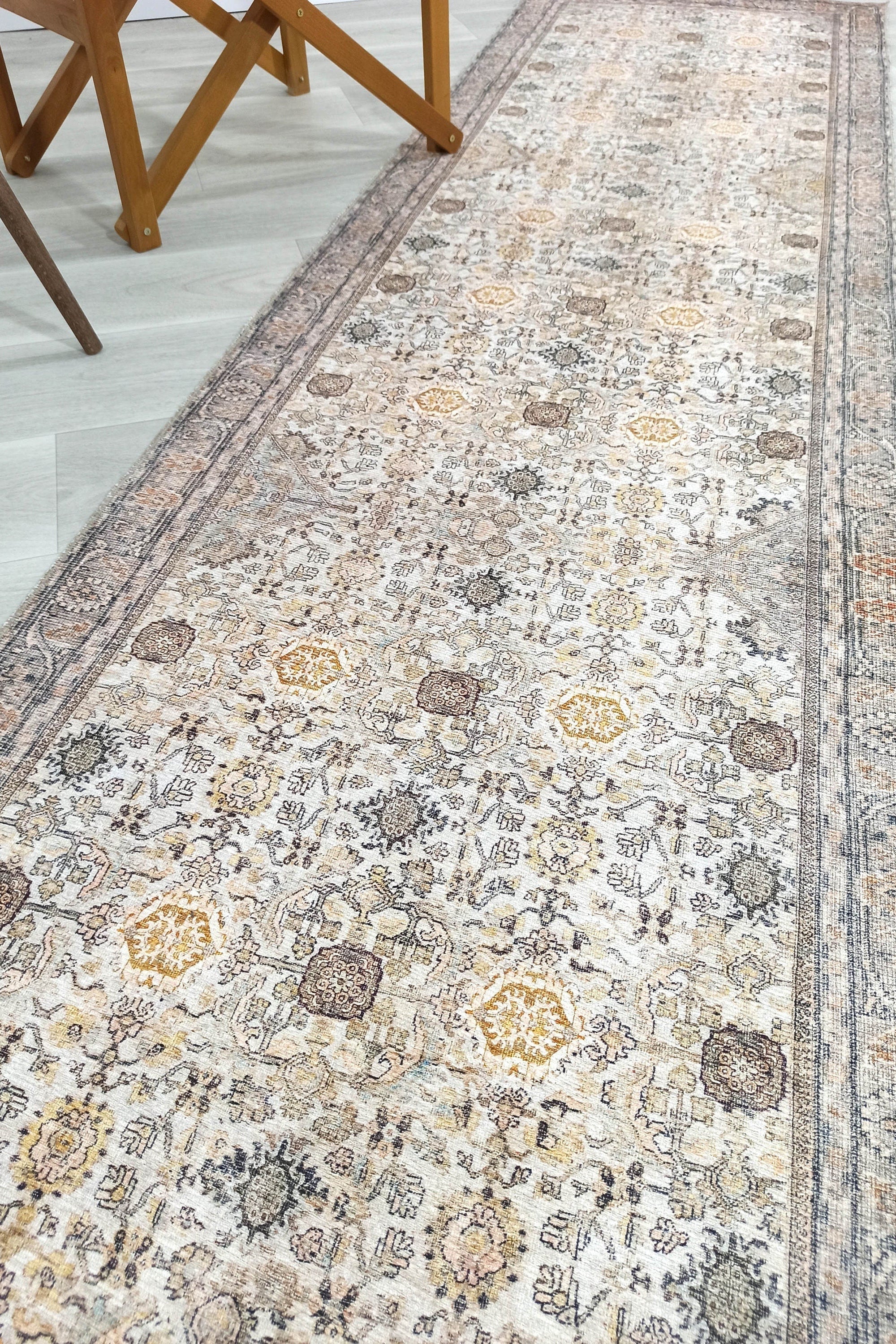 Karta Rug Turkish Vintage Beige Brown Floral Rug