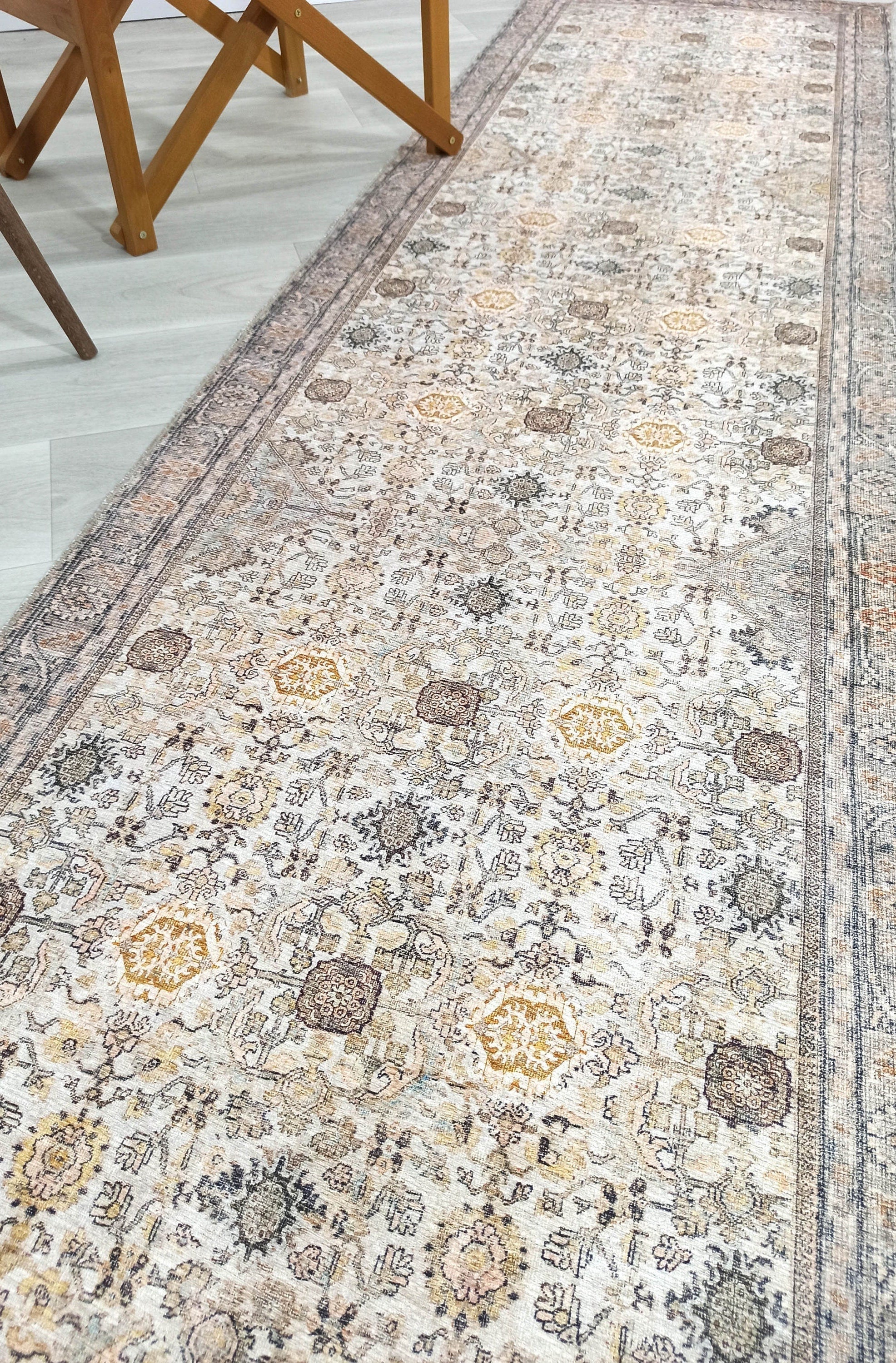 Karta Rug Turkish Vintage Beige Brown Floral Rug