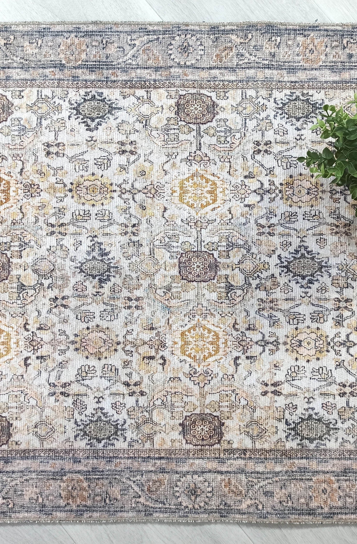 Karta Rug Turkish Vintage Beige Brown Floral Rug