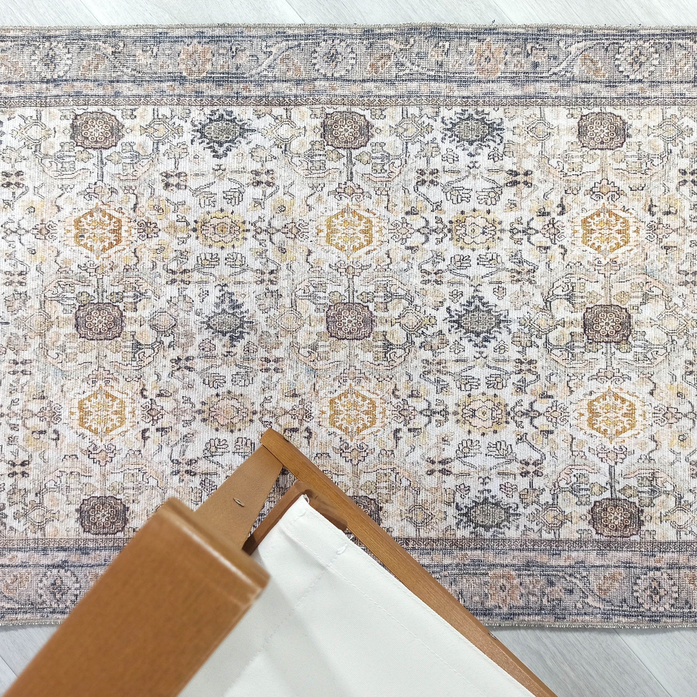 Karta Rug Turkish Vintage Beige Brown Floral Rug