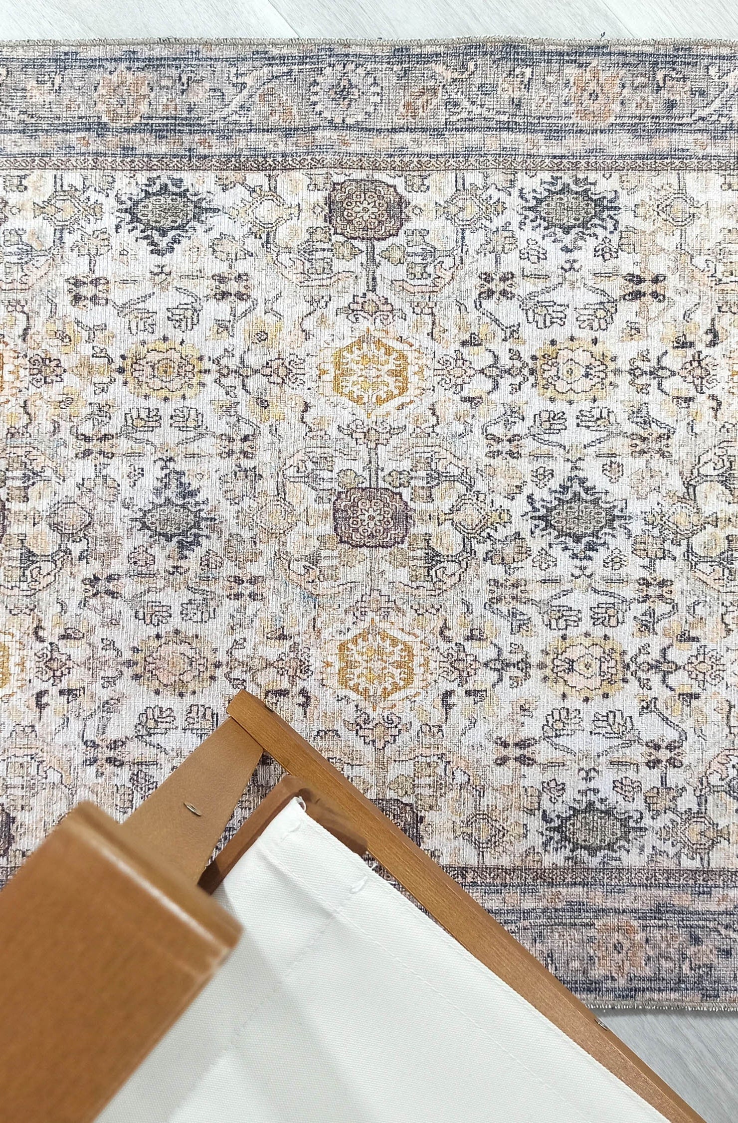 Karta Rug Turkish Vintage Beige Brown Floral Rug