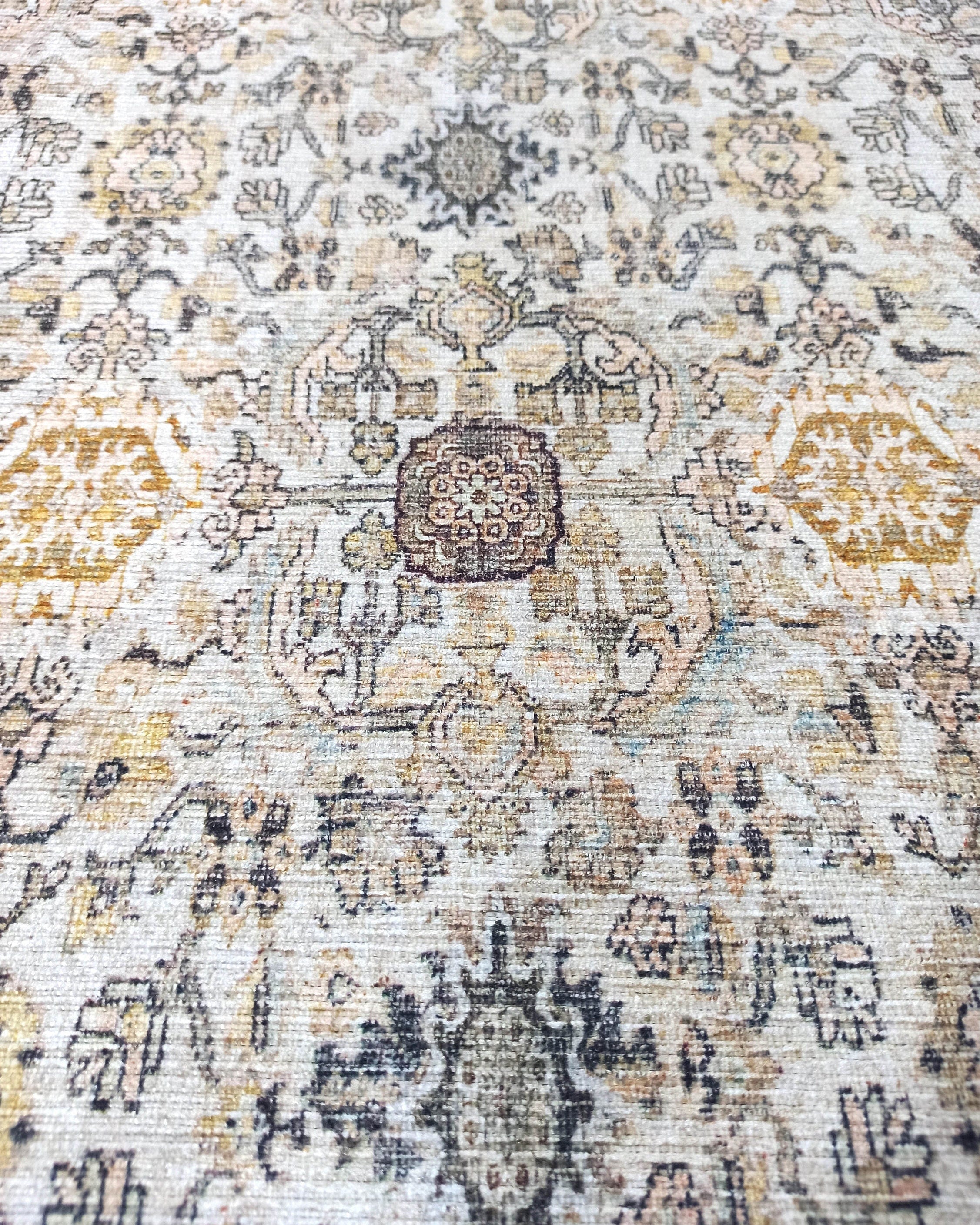 Karta Rug Turkish Vintage Beige Brown Floral Rug