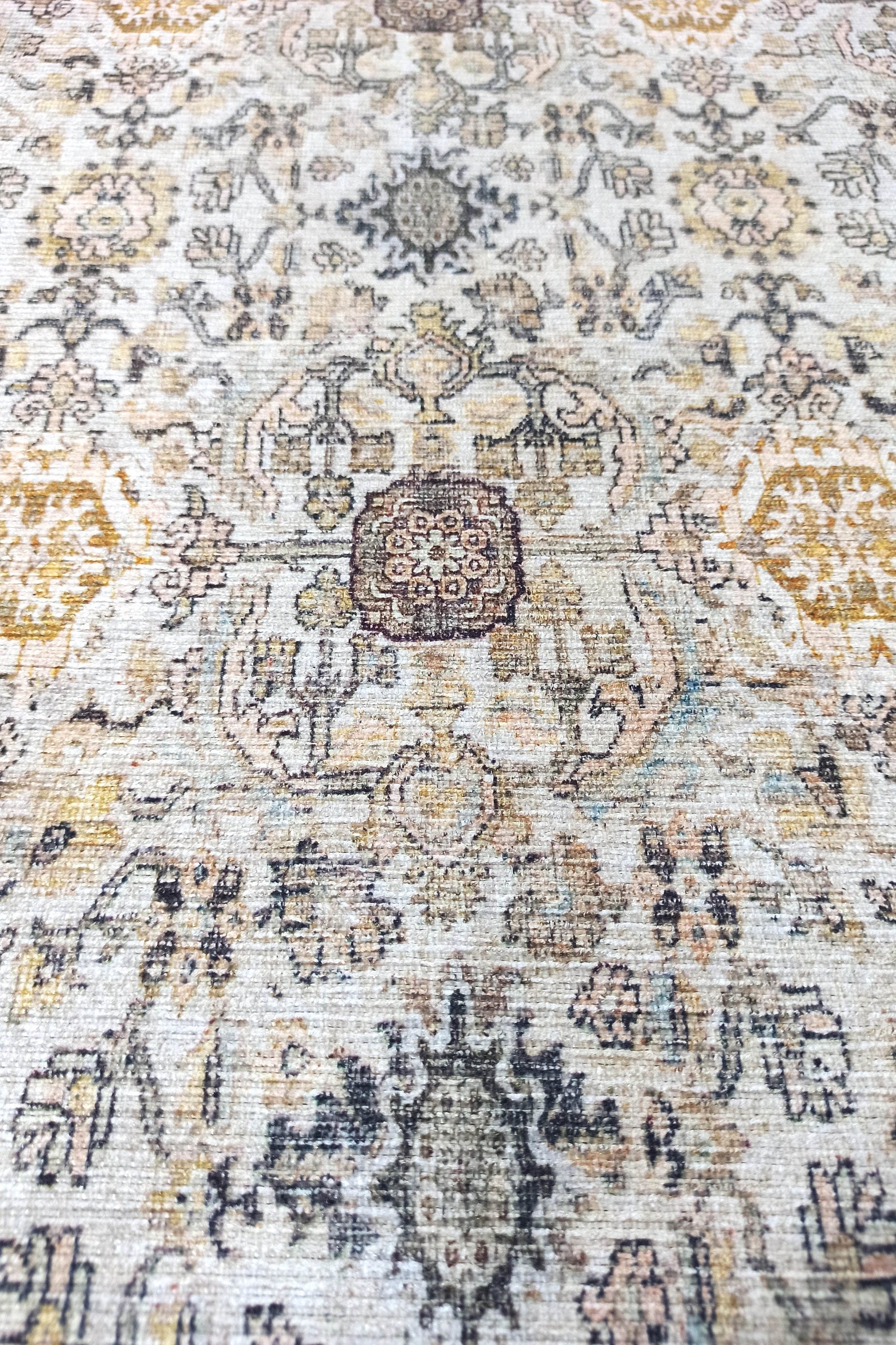 Karta Rug Turkish Vintage Beige Brown Floral Rug