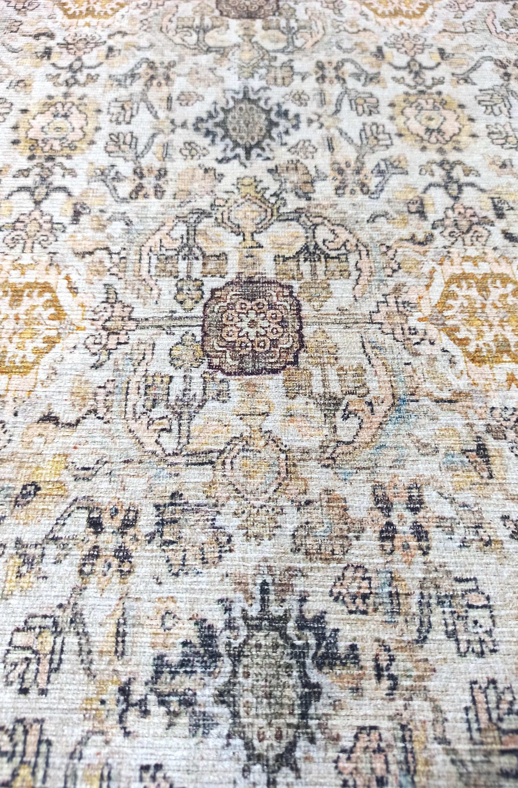 Karta Rug Turkish Vintage Beige Brown Floral Rug