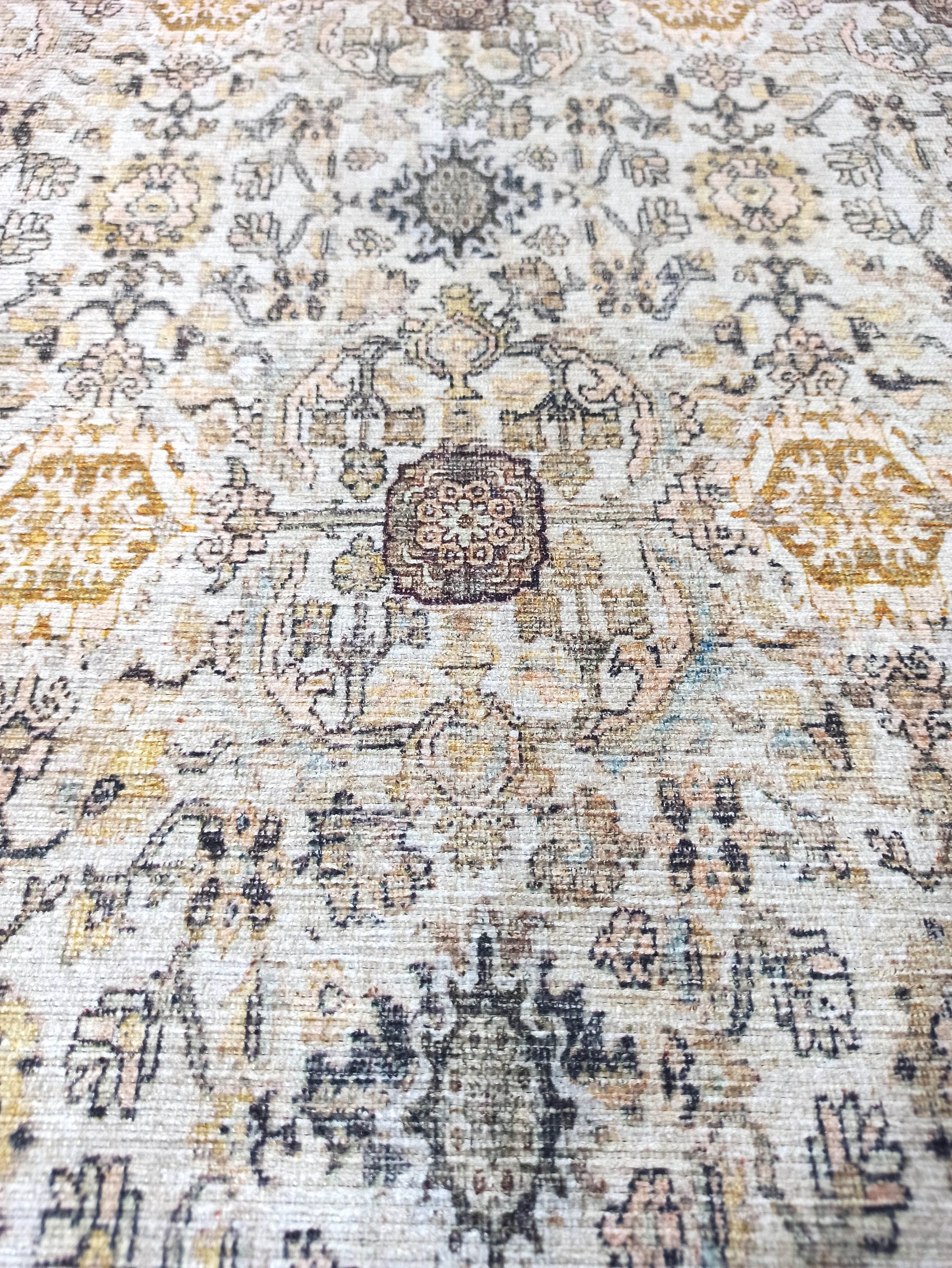 Karta Rug Turkish Vintage Beige Brown Floral Rug