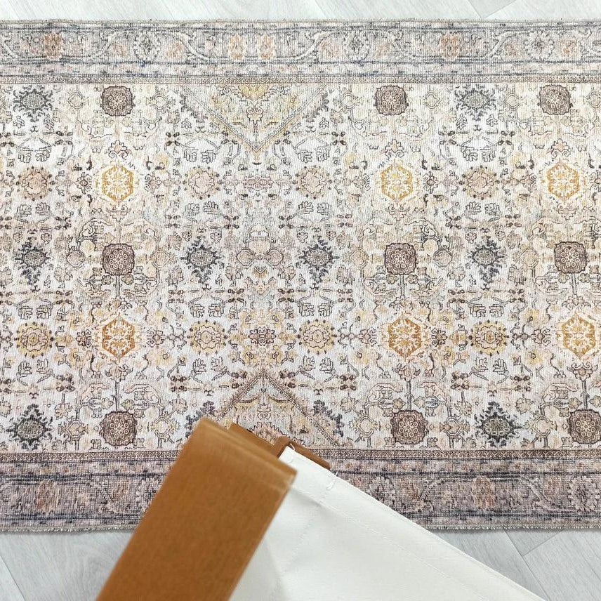 Karta Rug Turkish Vintage Beige Brown Floral Rug