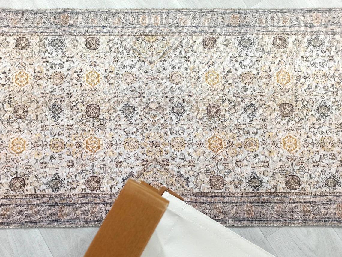 Karta Rug Turkish Vintage Beige Brown Floral Rug