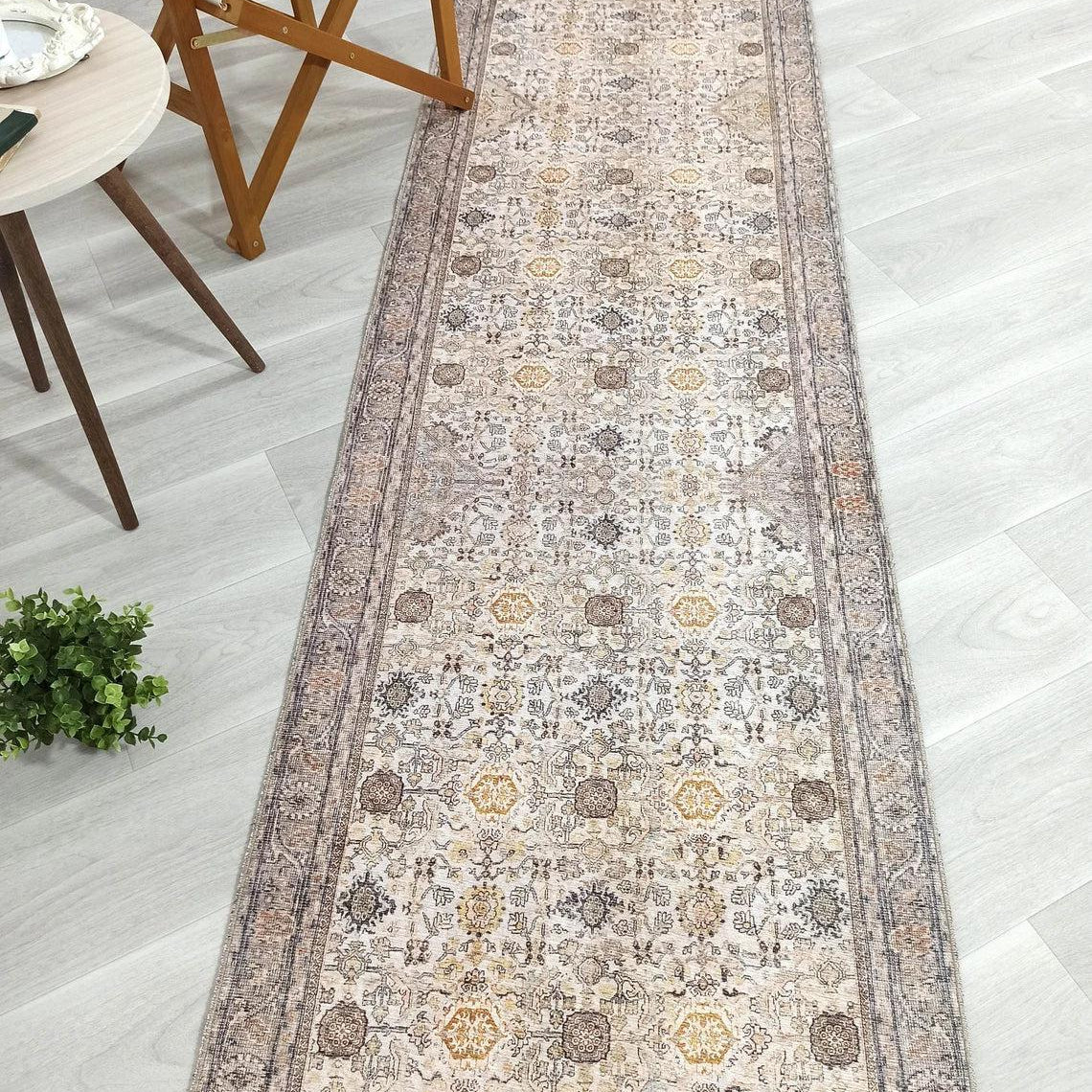 Karta Rug Turkish Vintage Beige Brown Floral Rug