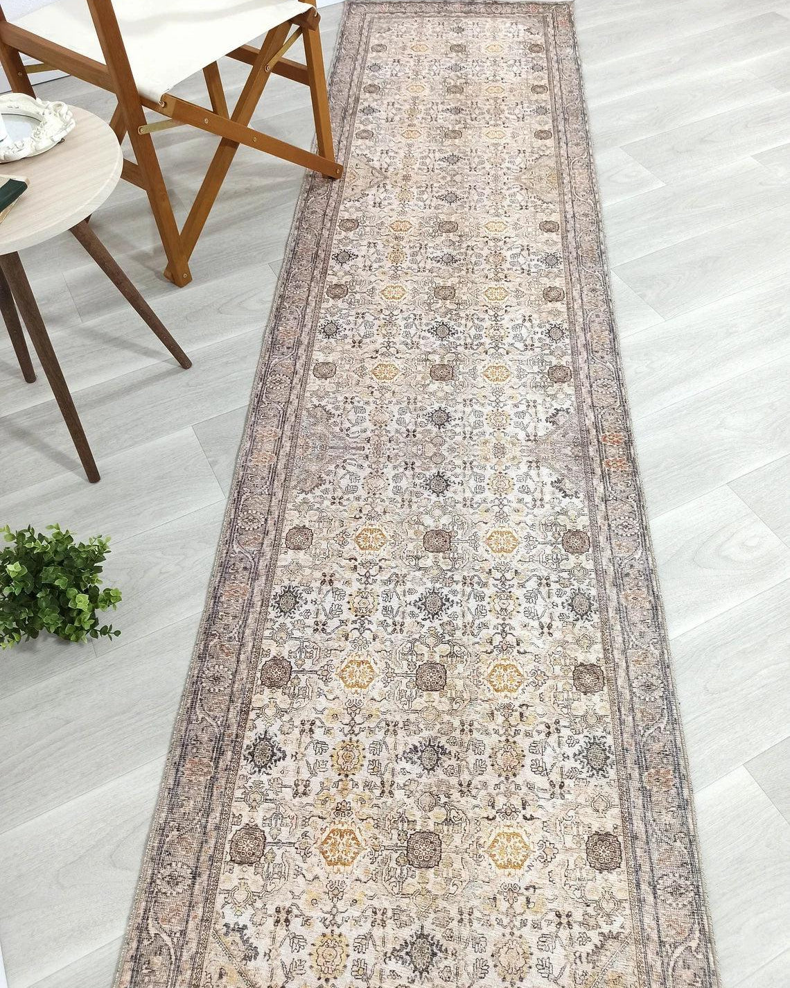 Karta Rug Turkish Vintage Beige Brown Floral Rug