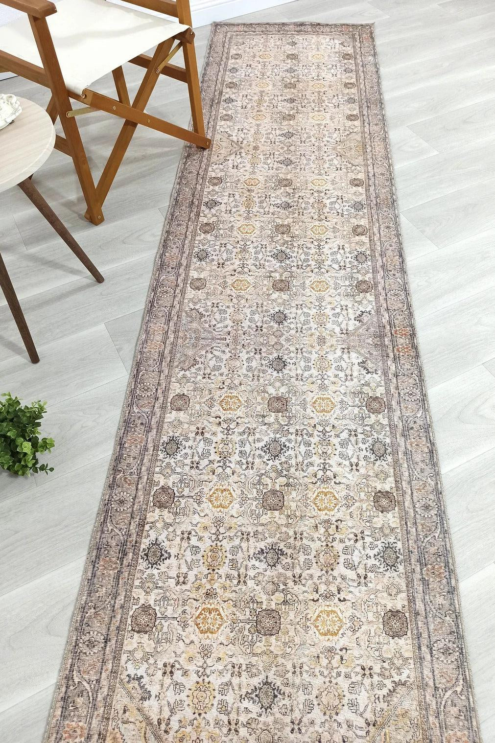 Karta Rug Turkish Vintage Beige Brown Floral Rug