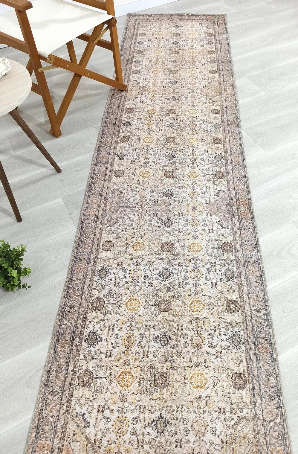 Karta Rug Turkish Vintage Beige Brown Floral Rug