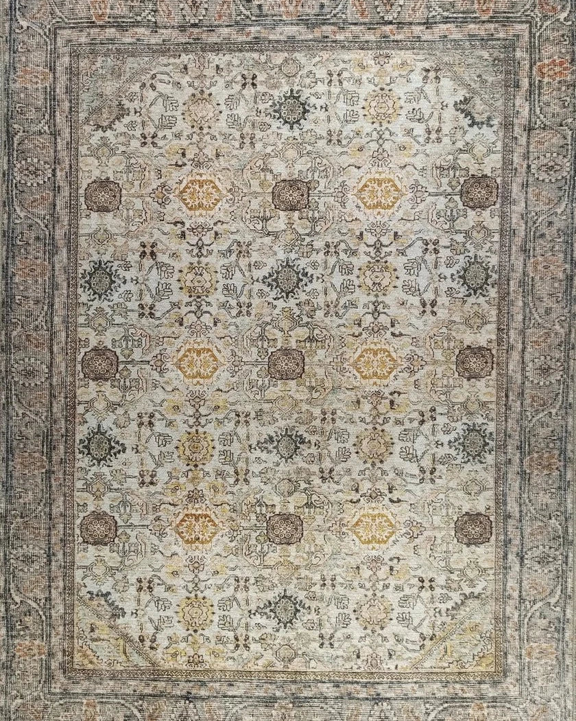 Karta Rug Turkish Vintage Beige Brown Floral Rug