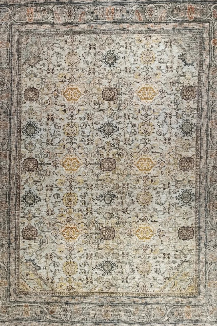 Karta Rug Turkish Vintage Beige Brown Floral Rug