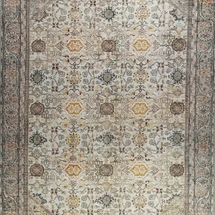 Karta Rug Turkish Vintage Beige Brown Floral Rug