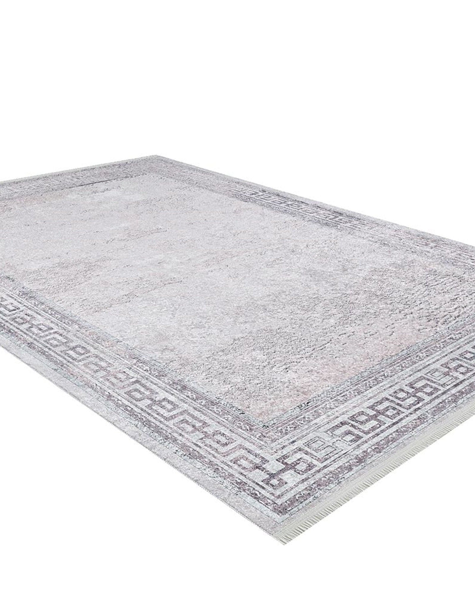 Key Geometric White Light Pink Gray Rug