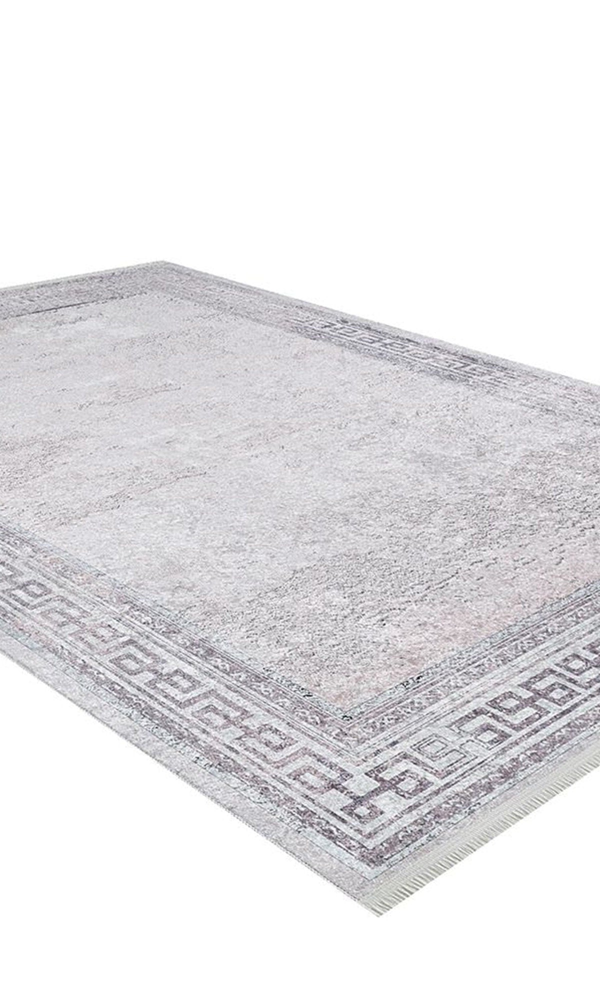 Key Geometric White Light Pink Gray Rug