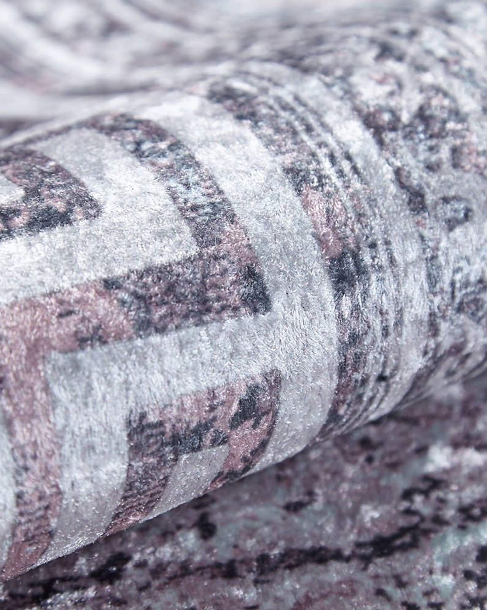 Key Geometric White Light Pink Gray Rug