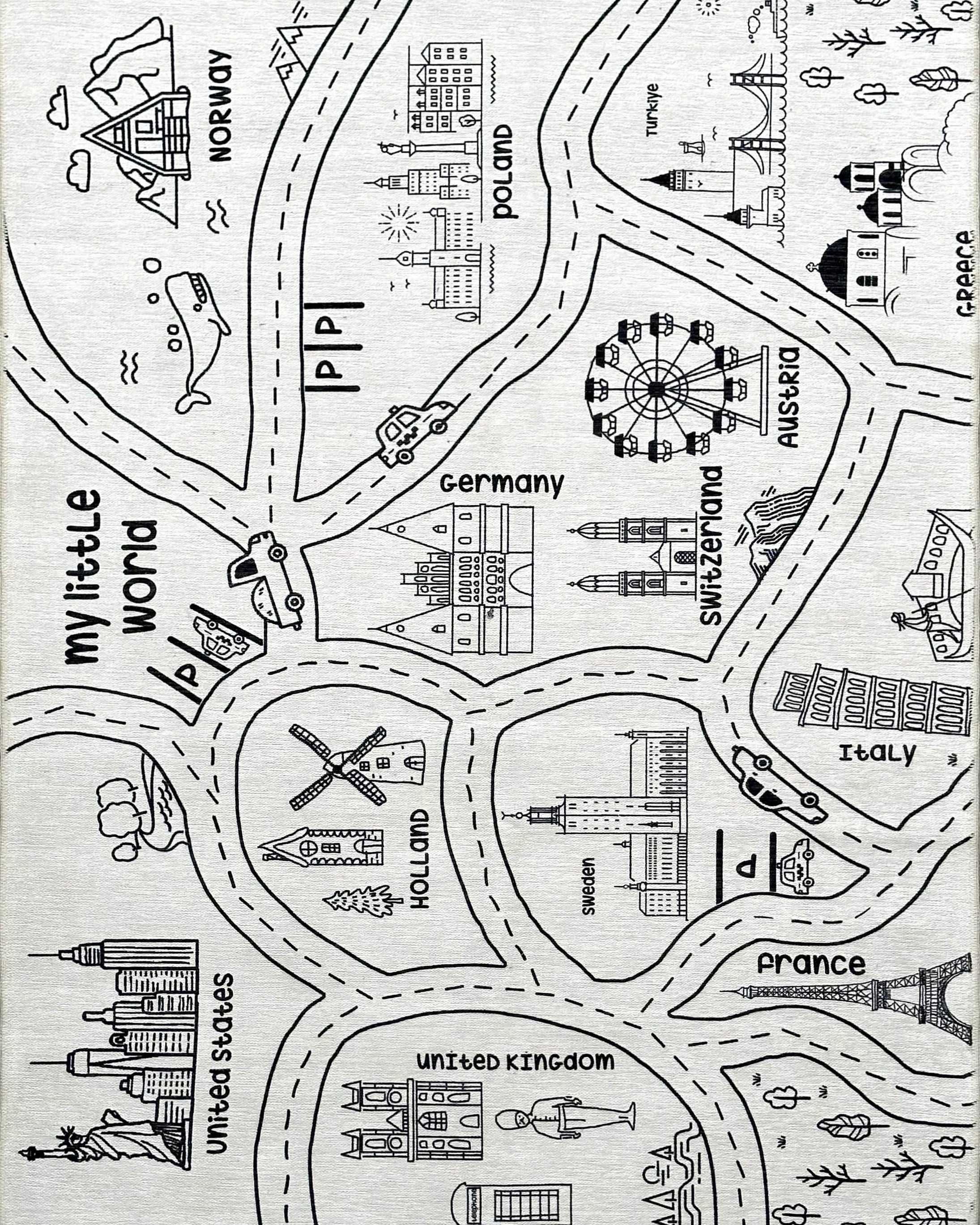 Kids World Play Mat Rug