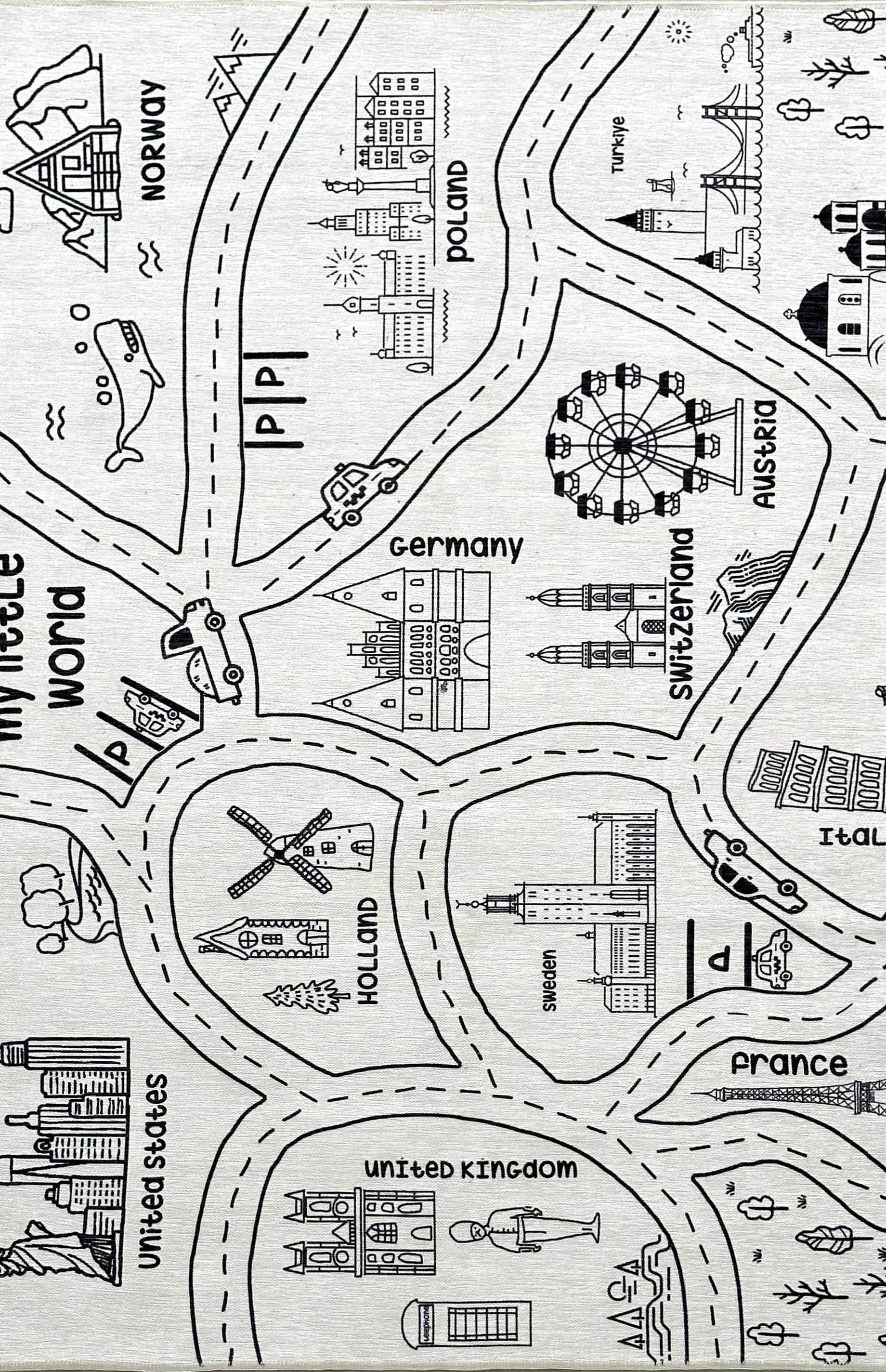 Kids World Play Mat Rug