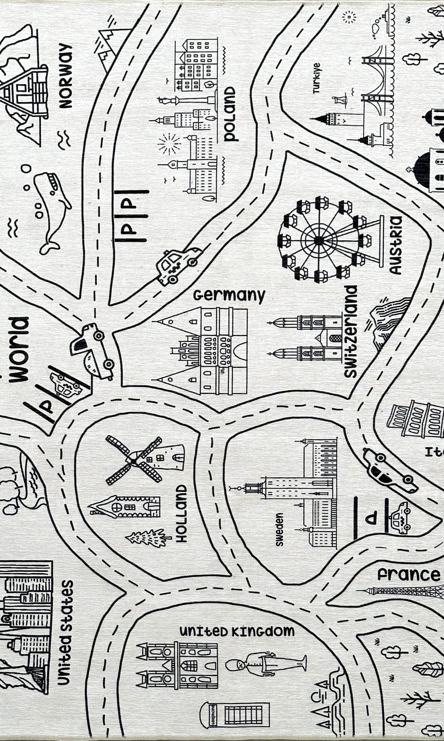 Kids World Play Mat Rug