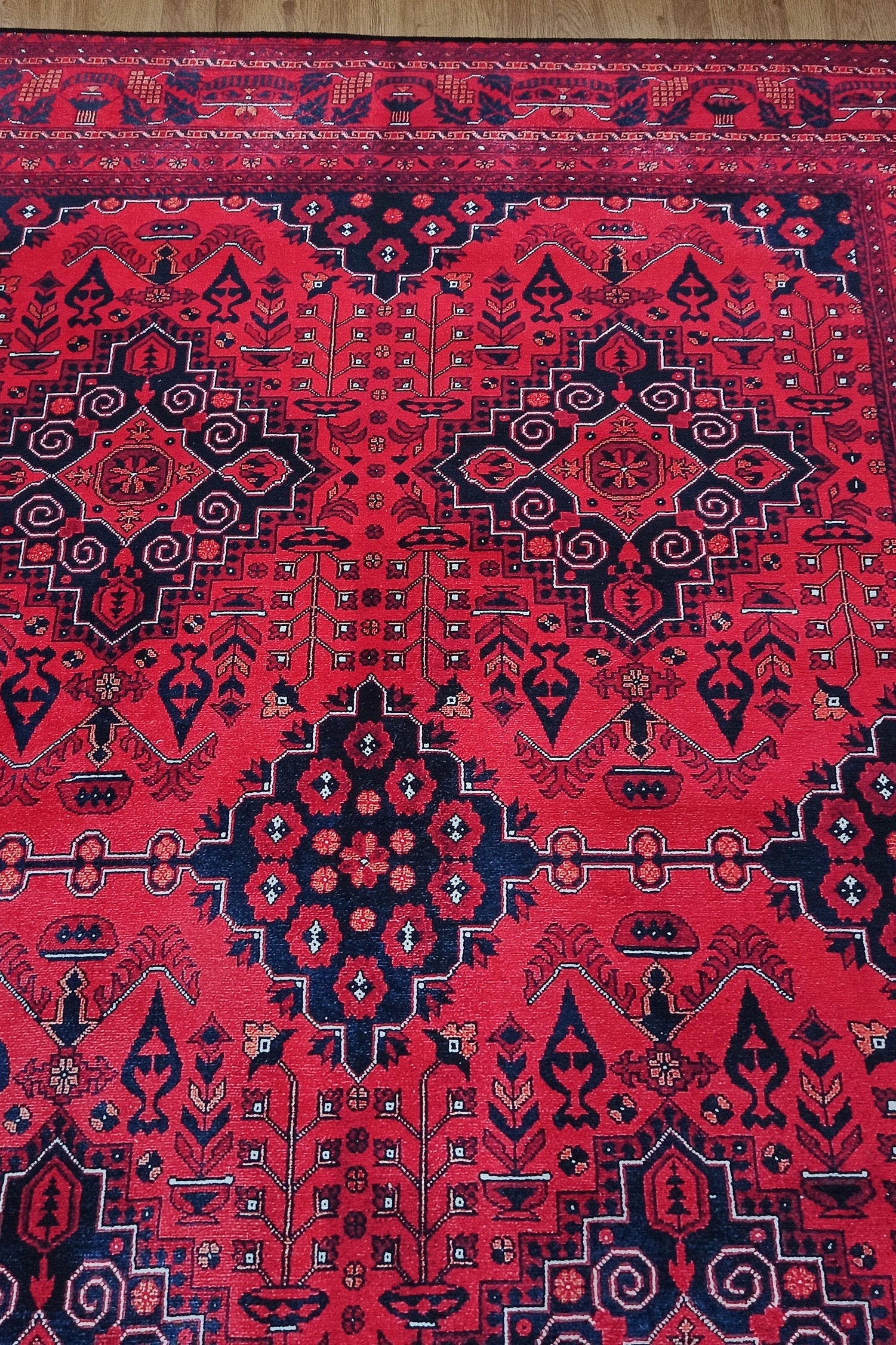 Klara Rug Turkish Red Blue Rug