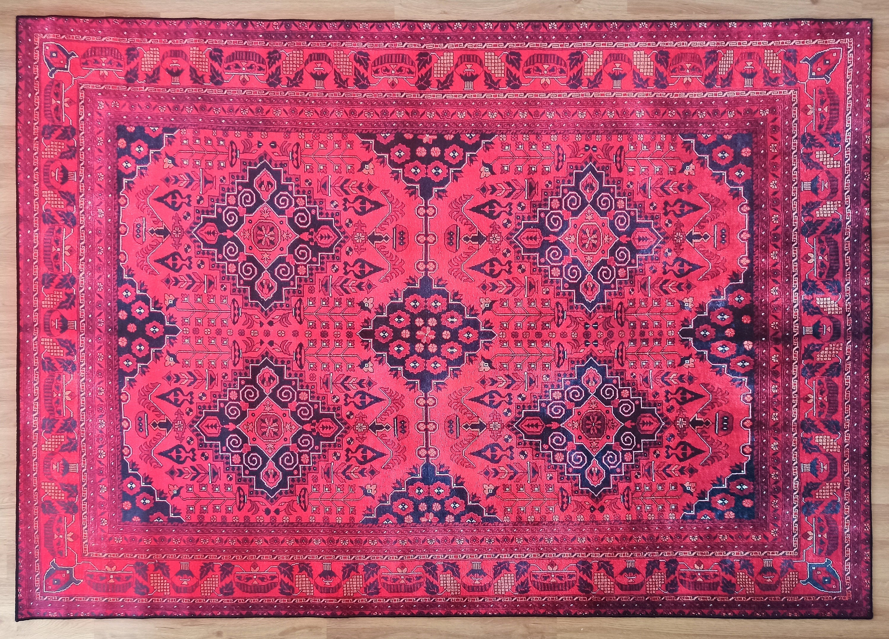 Klara Rug Turkish Red Blue Rug