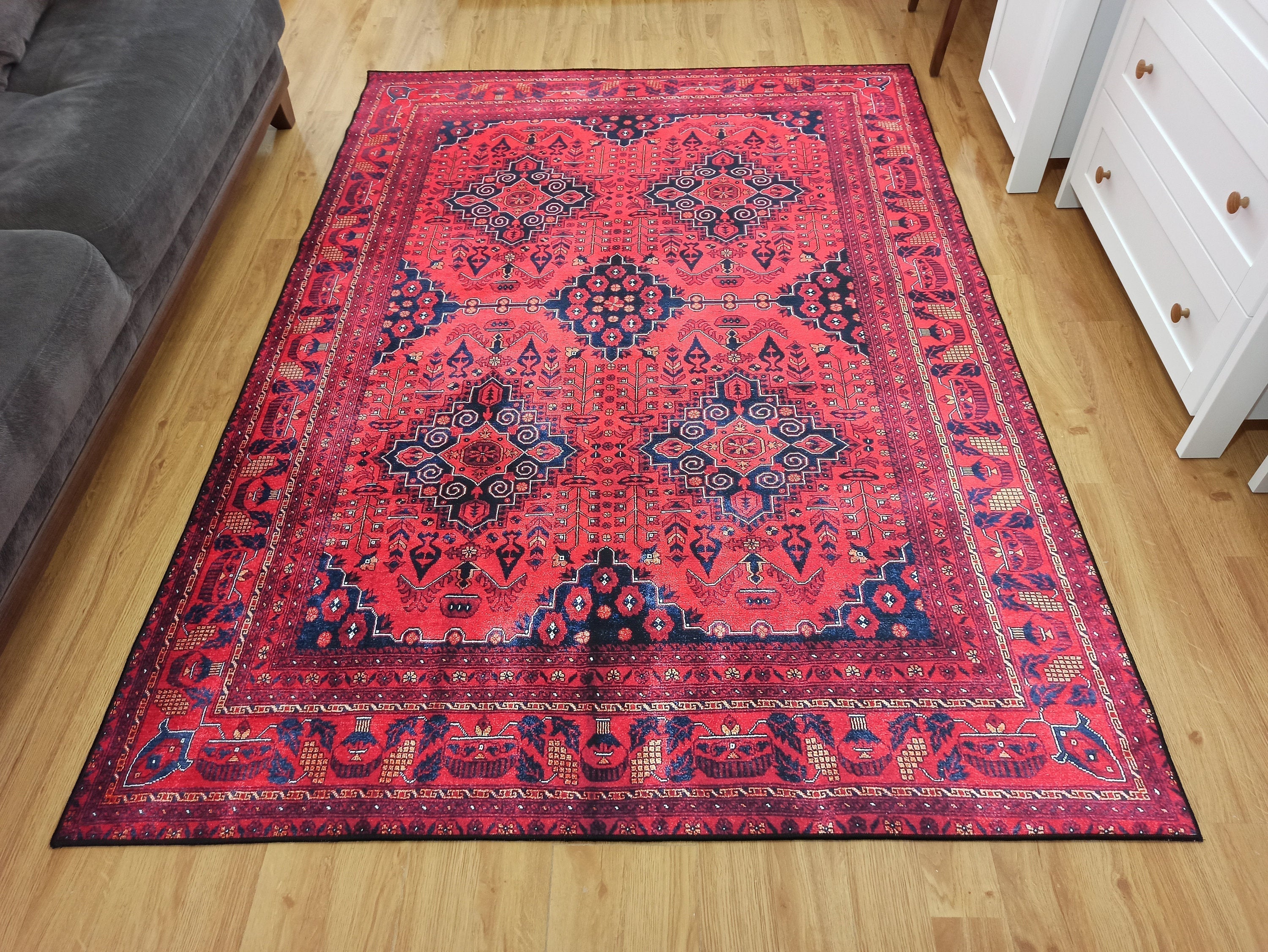 Klara Rug Turkish Red Blue Rug