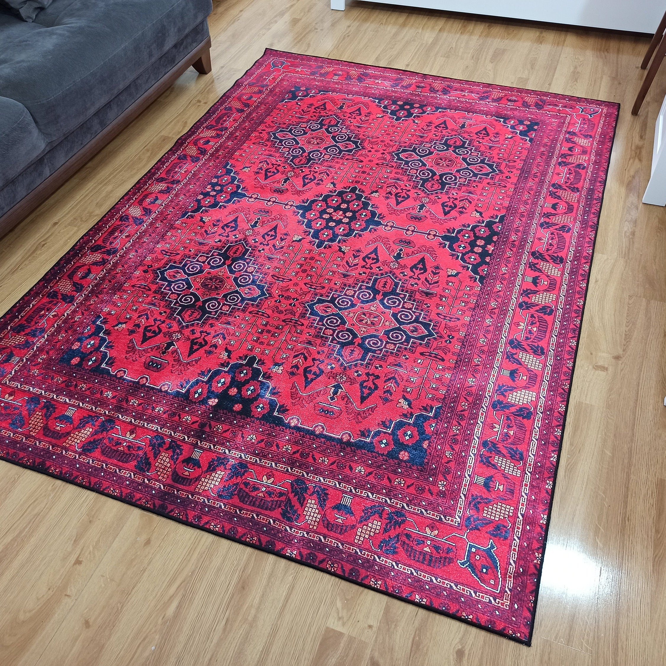 Klara Rug Turkish Red Blue Rug