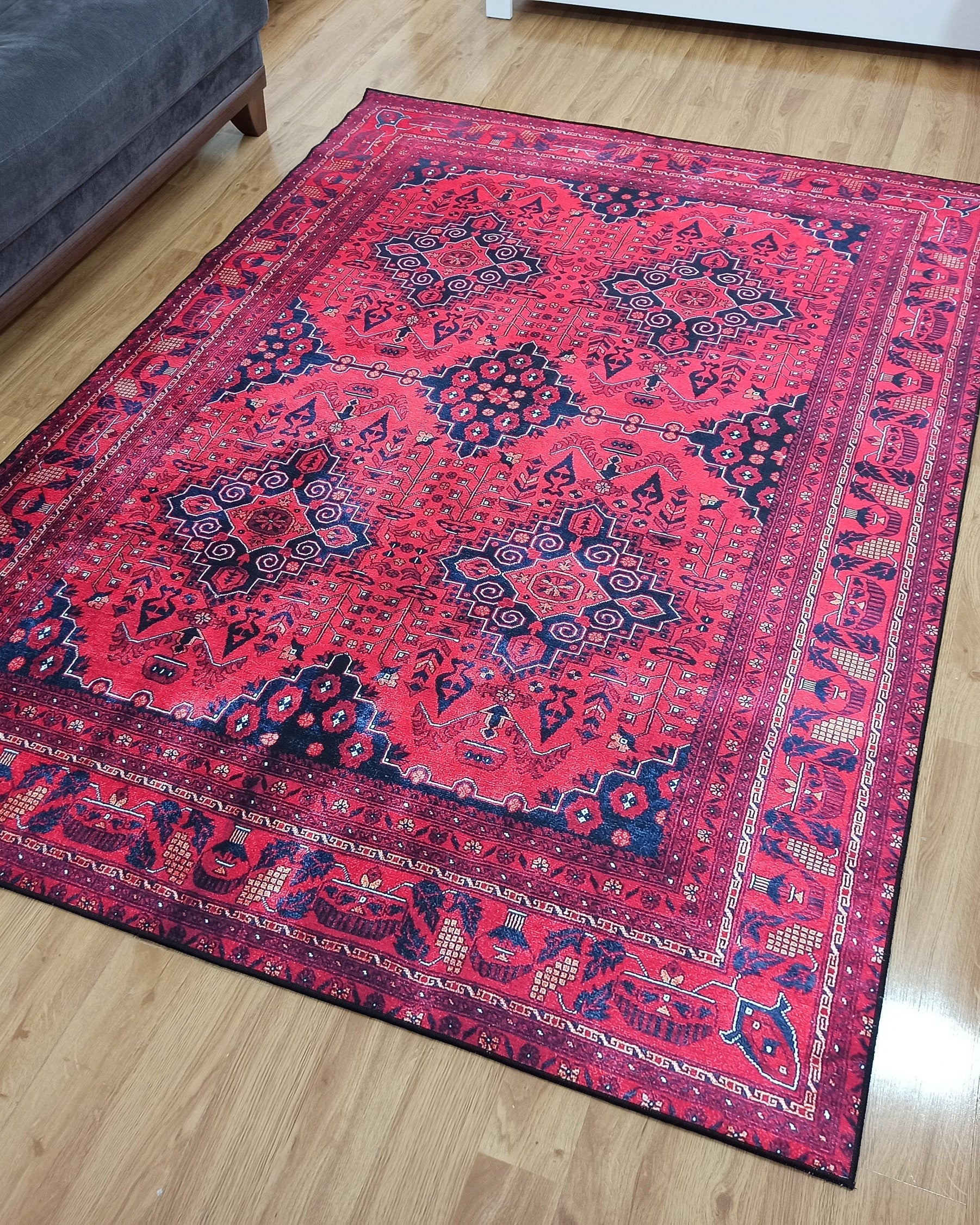Klara Rug Turkish Red Blue Rug