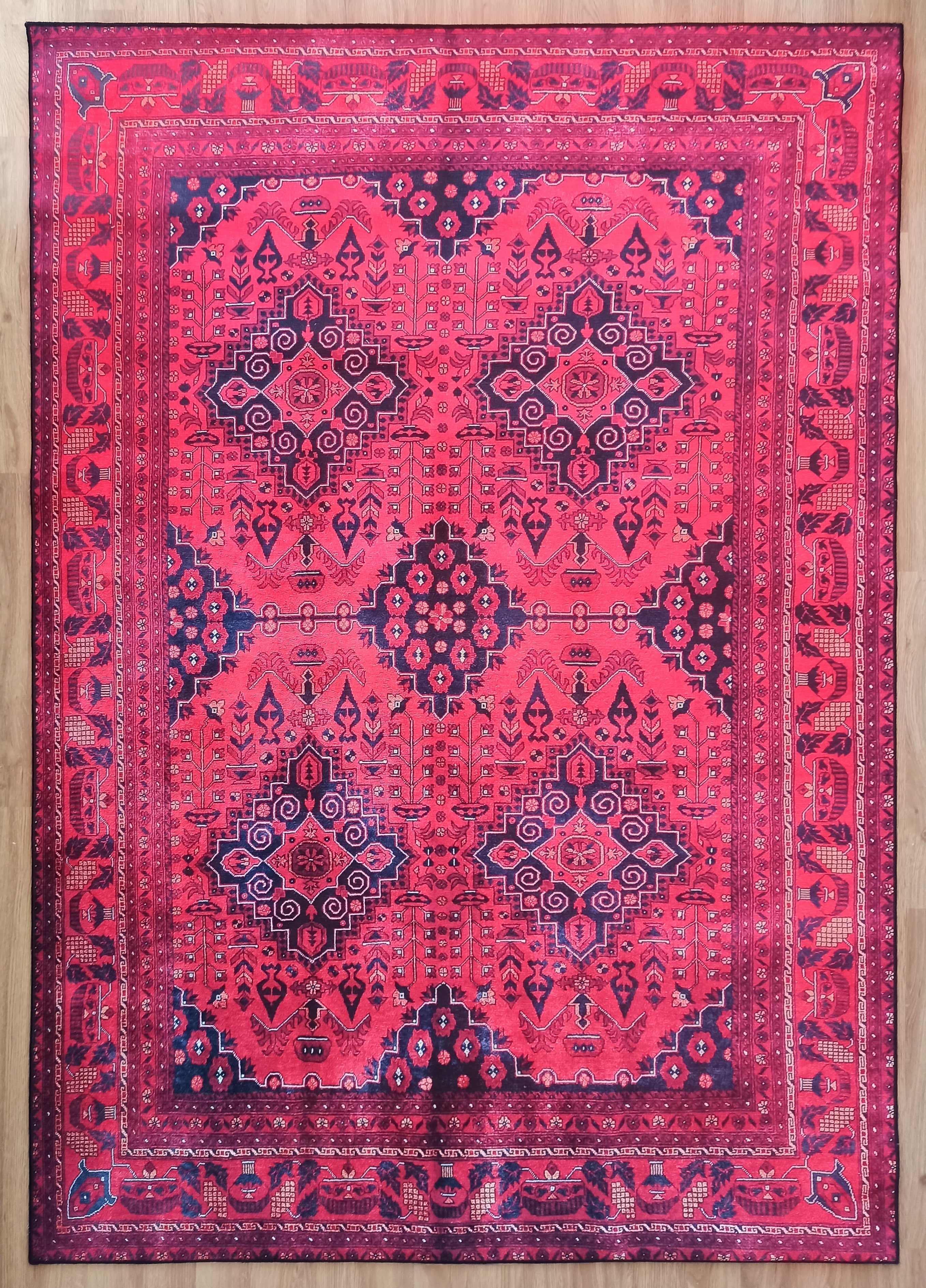 Klara Rug Turkish Red Blue Rug