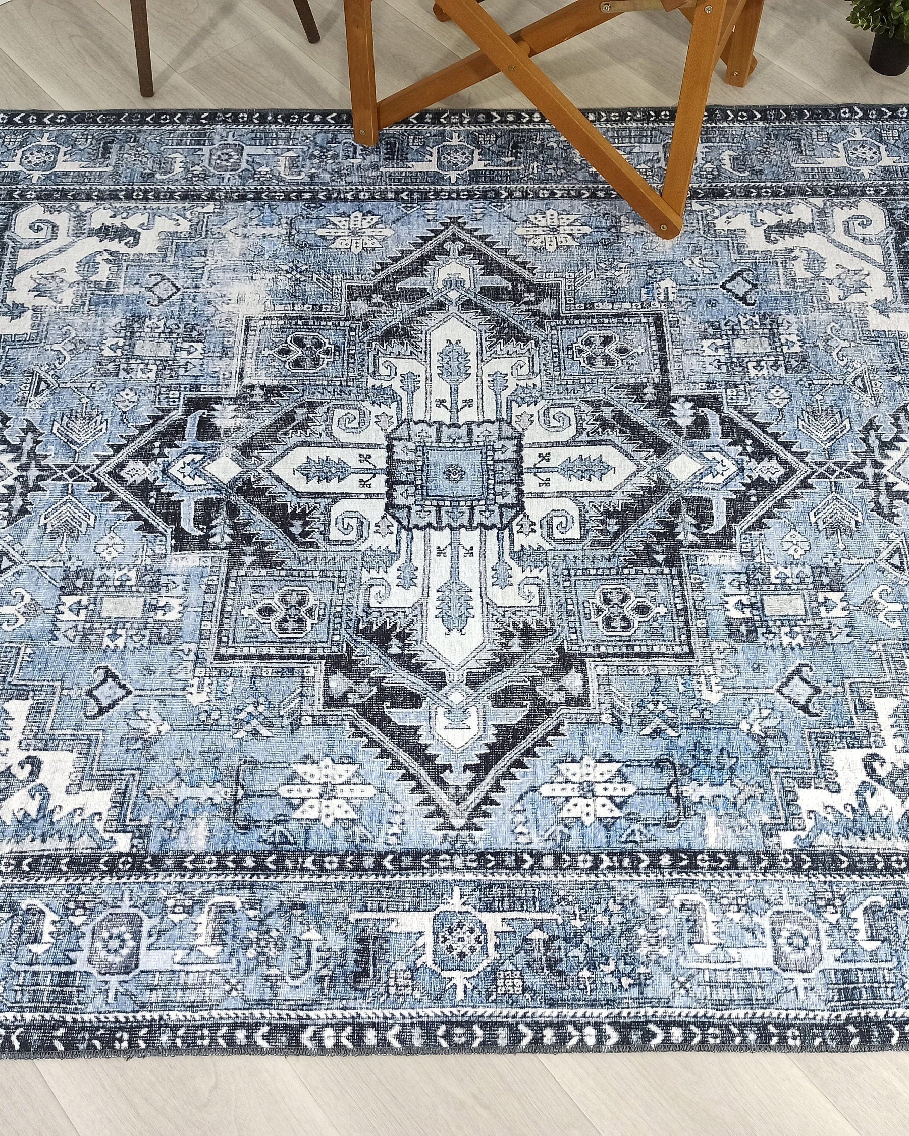 Koli Rug Persian Vintage Blue Rug