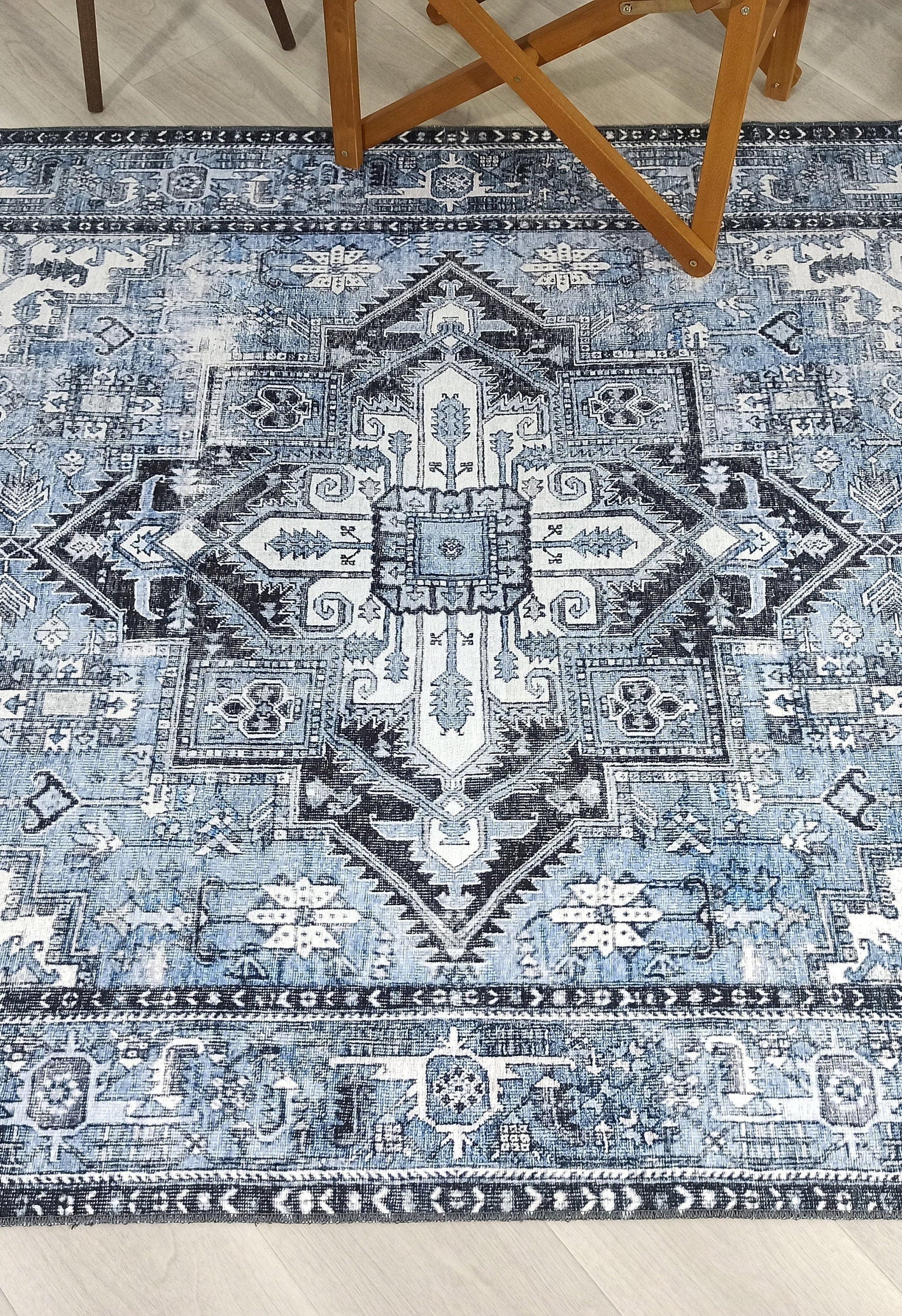 Koli Rug Persian Vintage Blue Rug