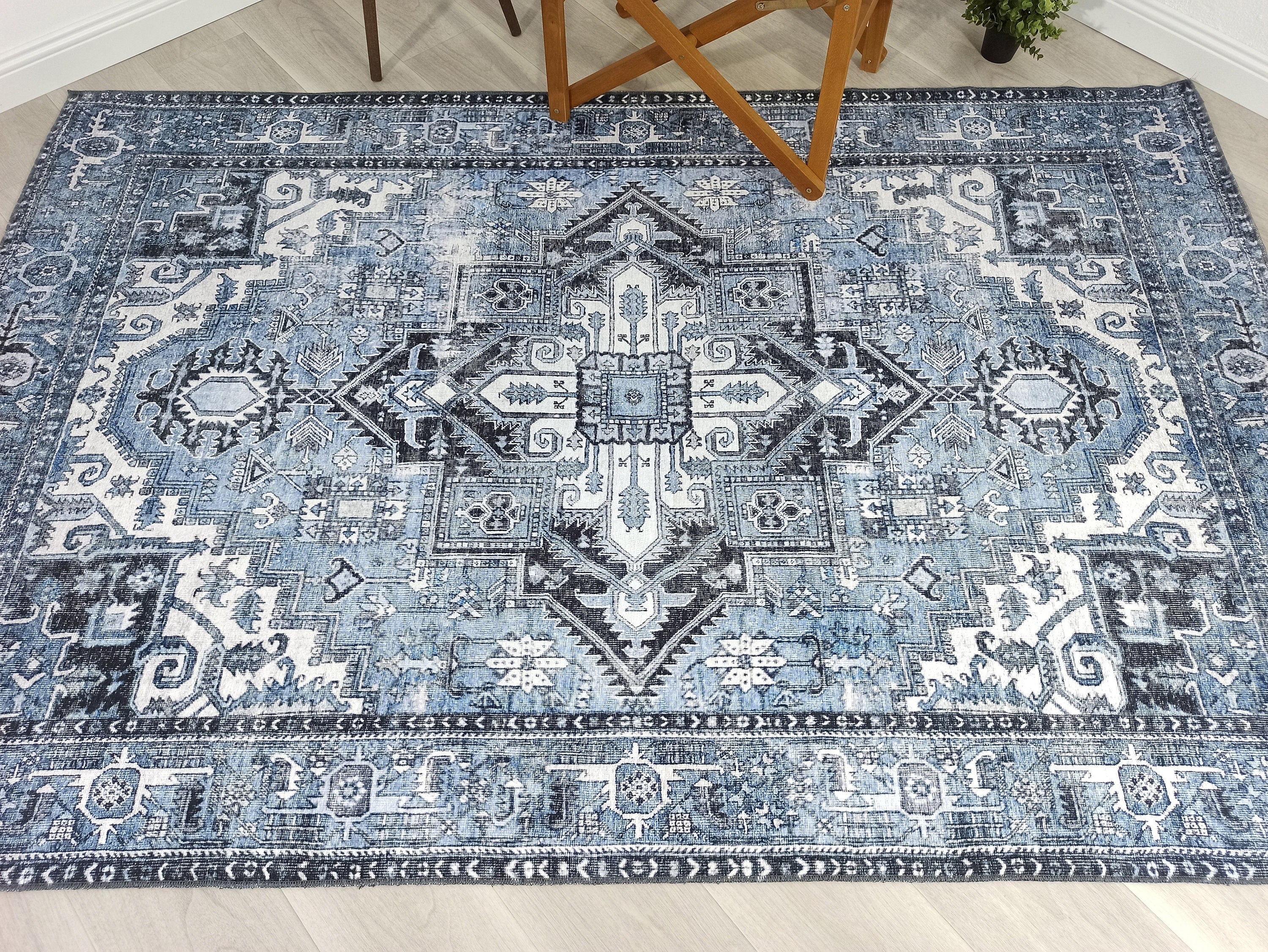 Koli Rug Persian Vintage Blue Rug