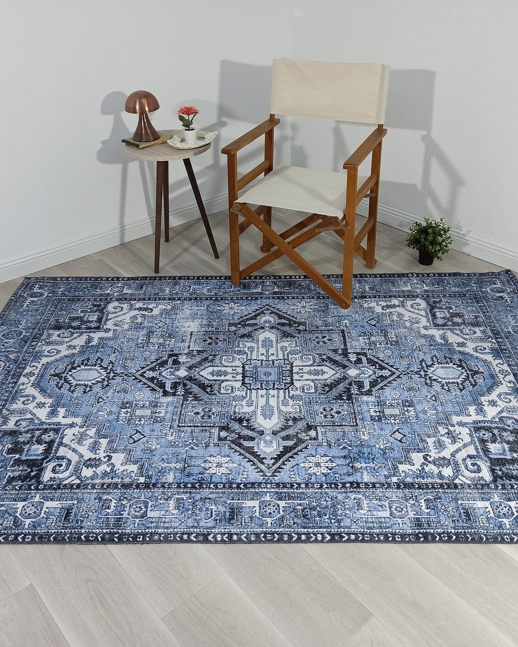 Koli Rug Persian Vintage Blue Rug
