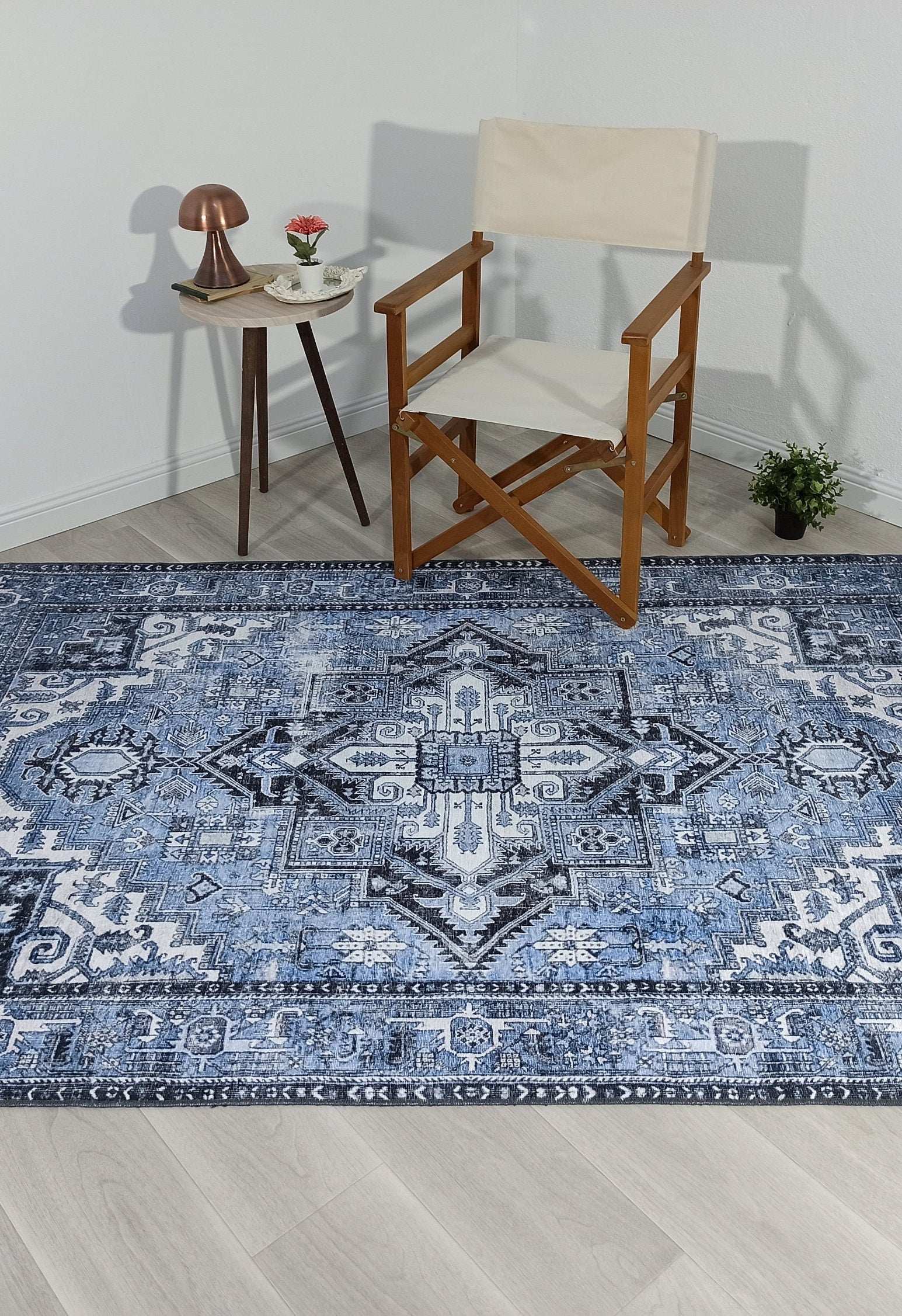 Koli Rug Persian Vintage Blue Rug