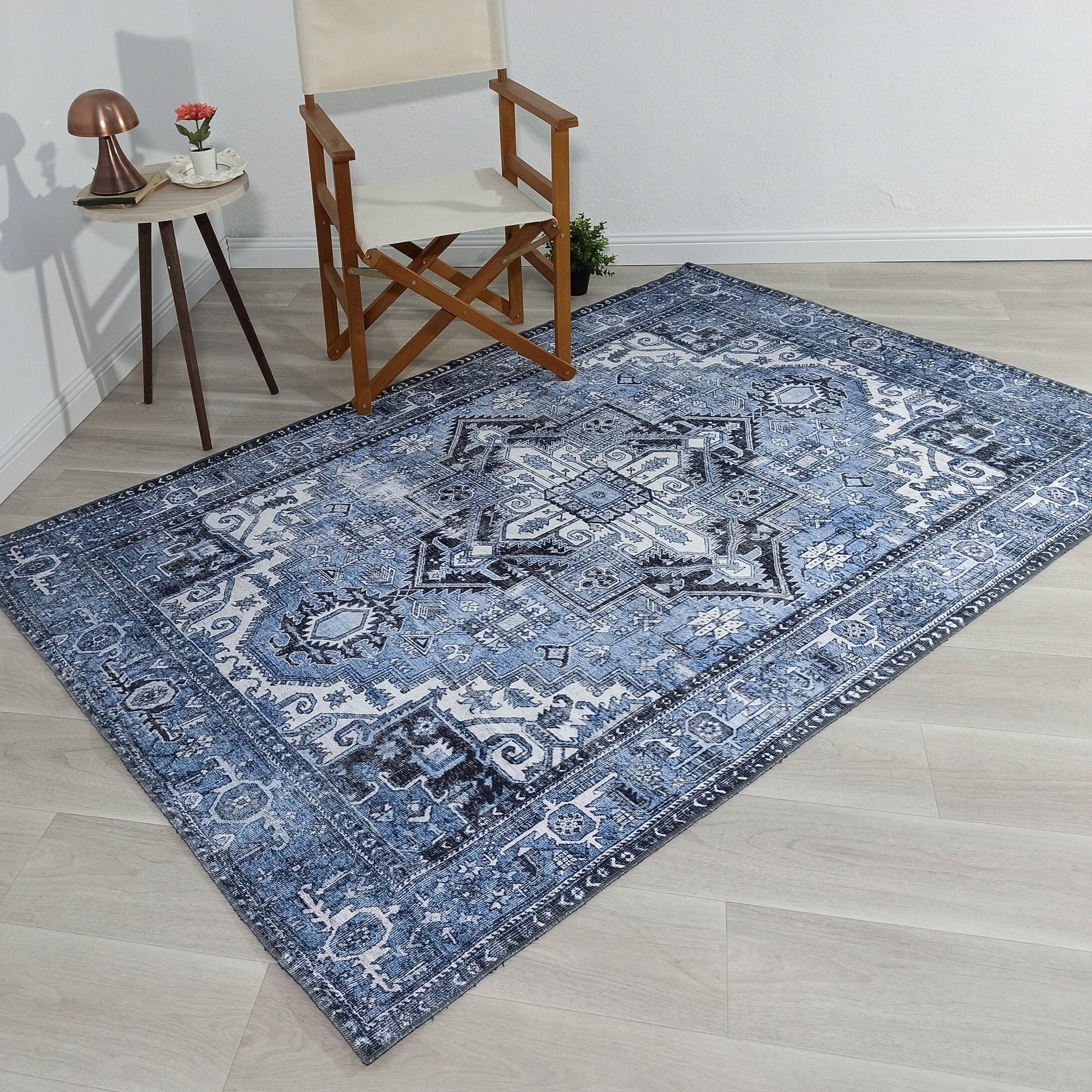 Koli Rug Persian Vintage Blue Rug