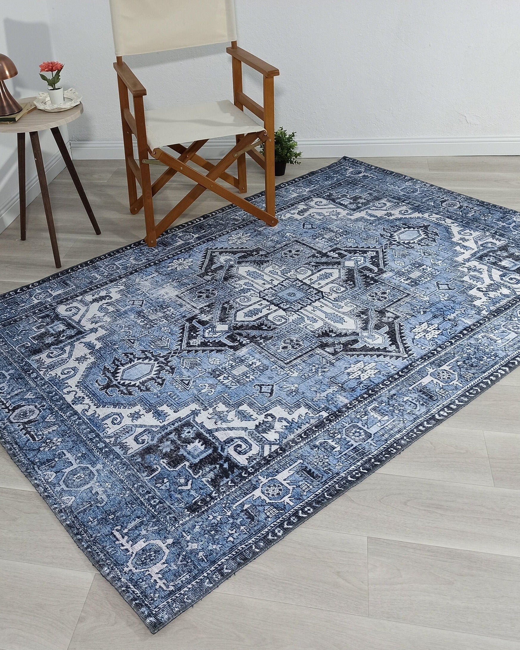 Koli Rug Persian Vintage Blue Rug