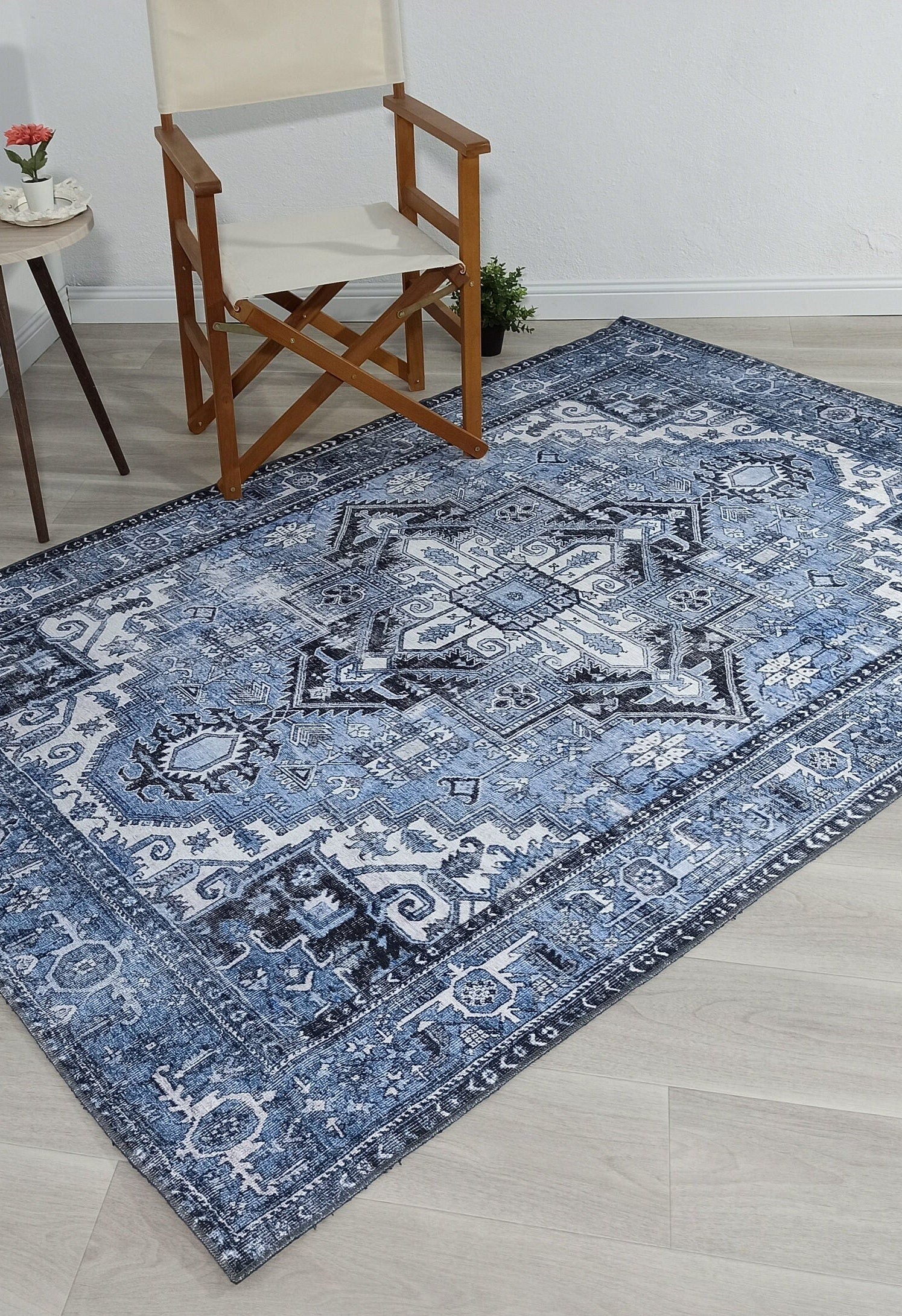 Koli Rug Persian Vintage Blue Rug