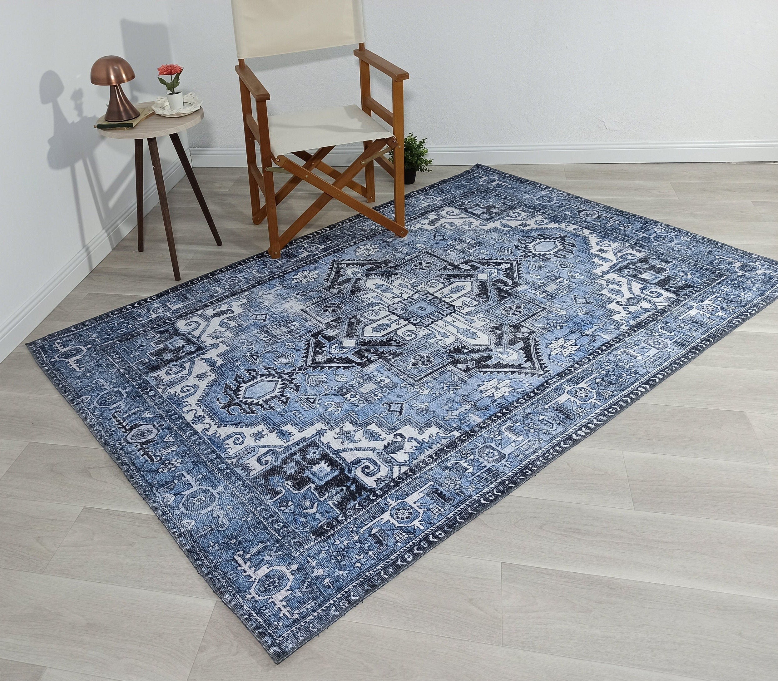 Koli Rug Persian Vintage Blue Rug