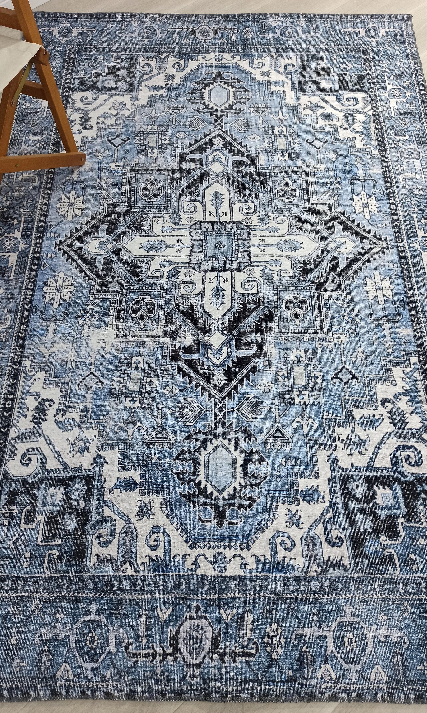 Koli Rug Persian Vintage Blue Rug