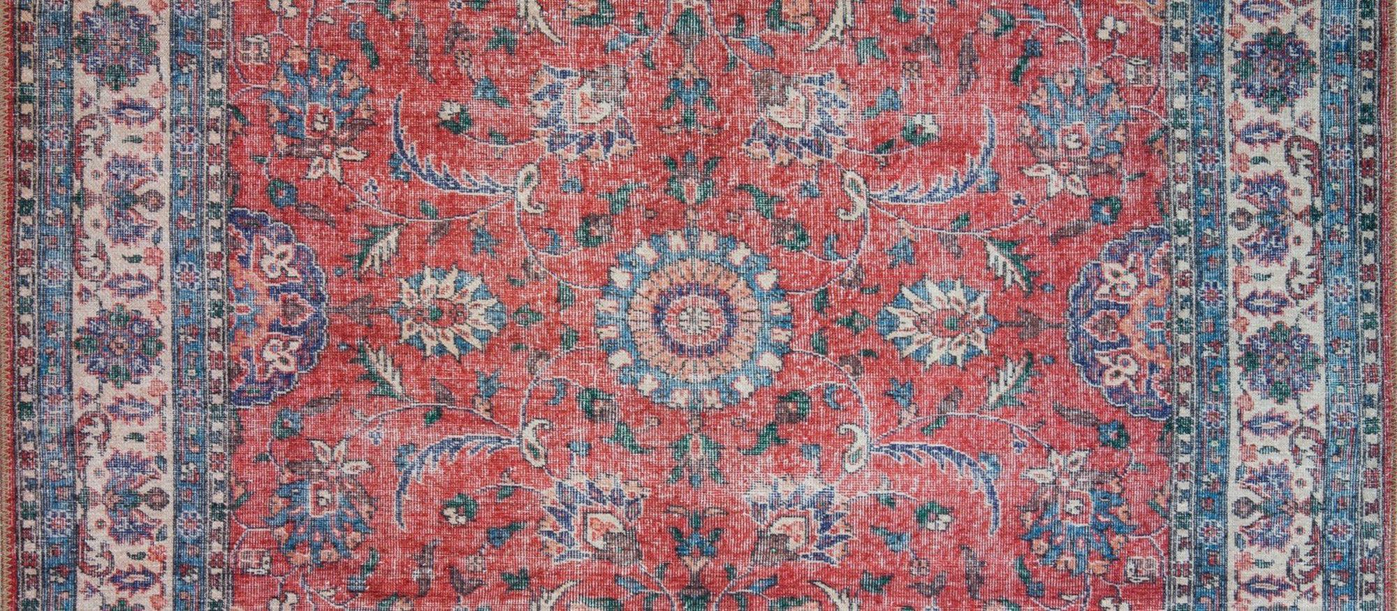 Kopa Turkish Faded Red & Ivory Beige Rug