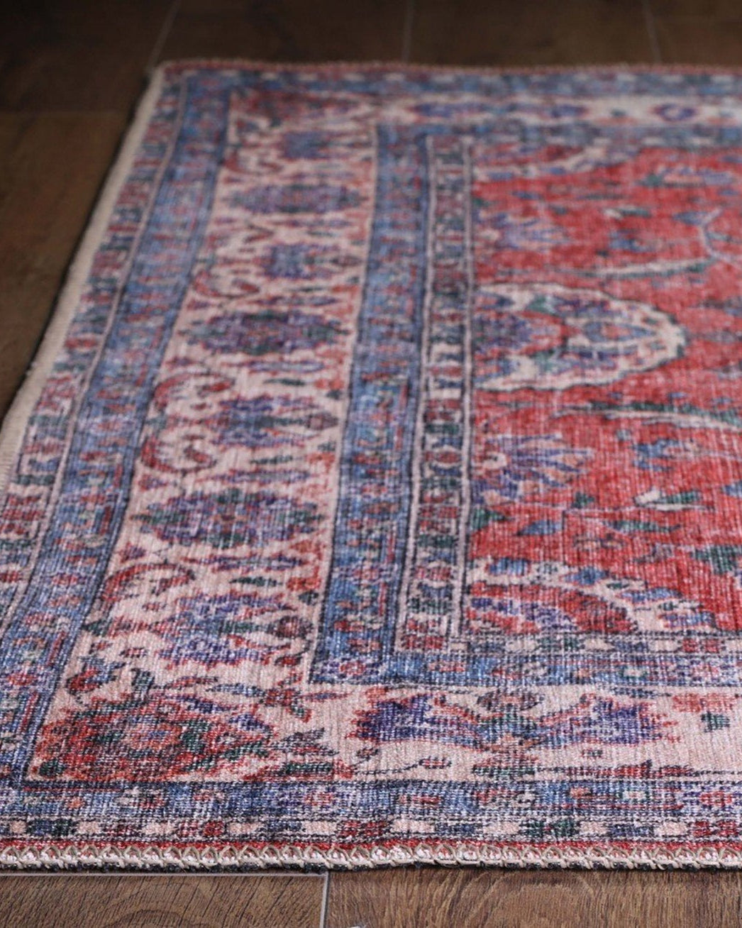 Kopa Turkish Faded Red & Ivory Beige Rug