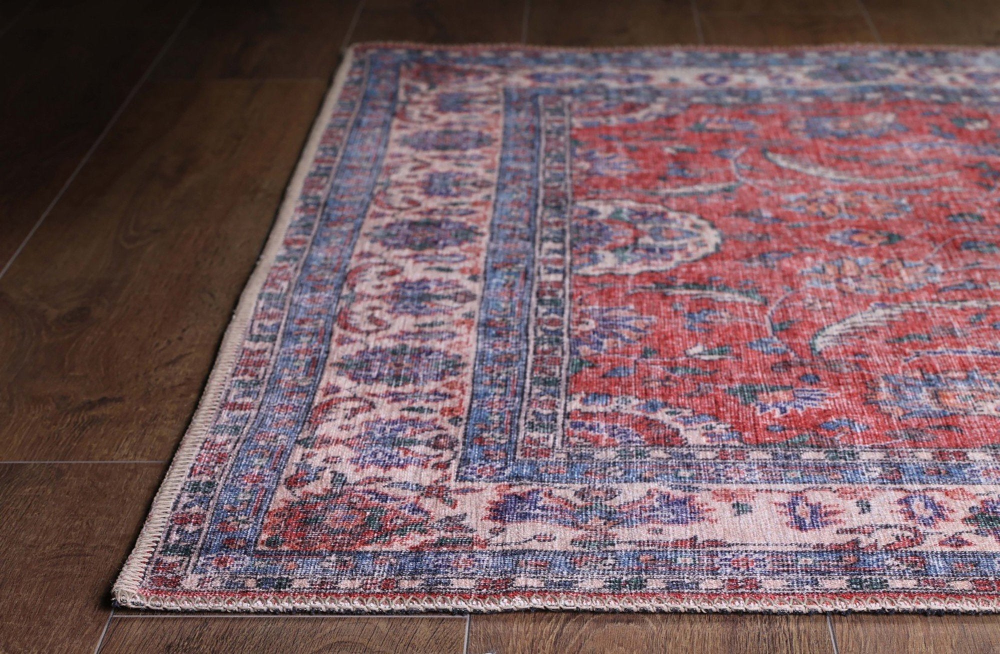 Kopa Turkish Faded Red & Ivory Beige Rug