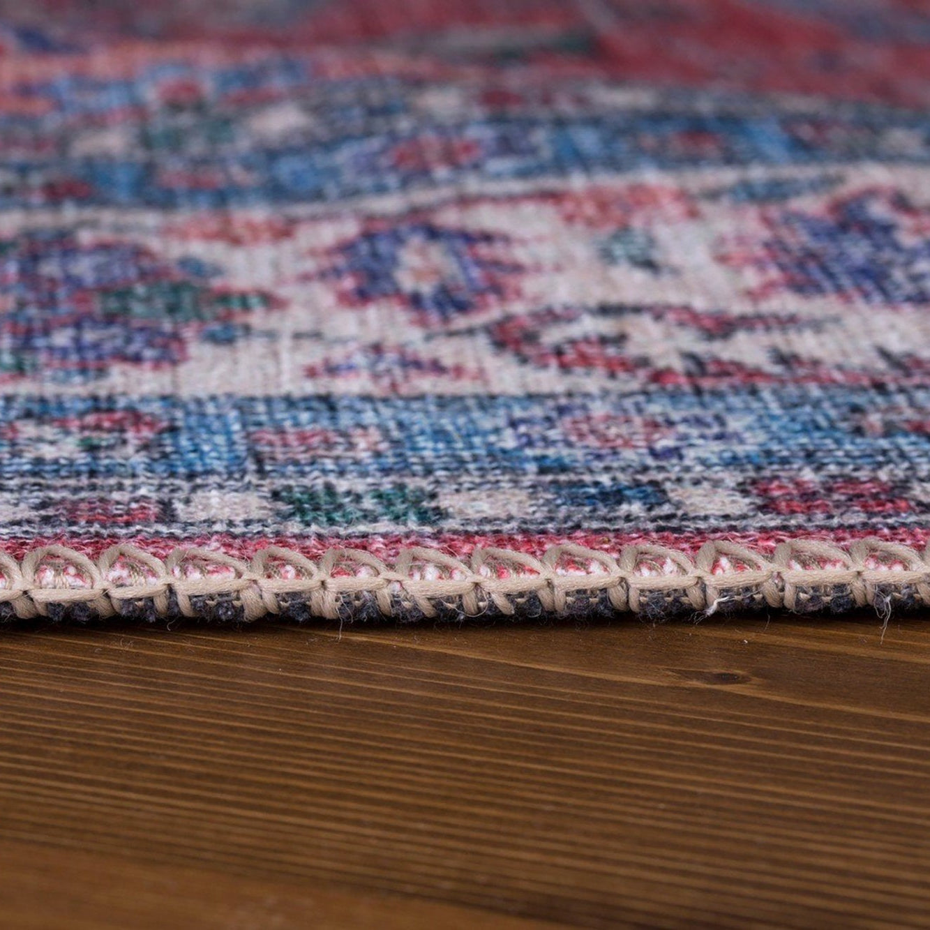 Kopa Turkish Faded Red & Ivory Beige Rug